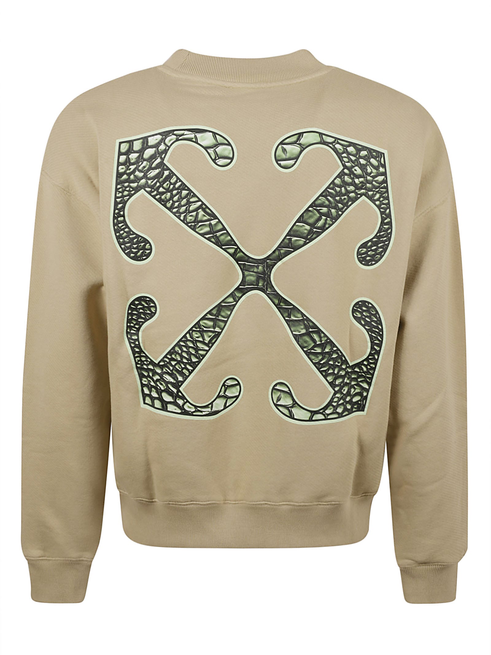 Off-white Croco Arrow Skate Sweatshirt In White/brown