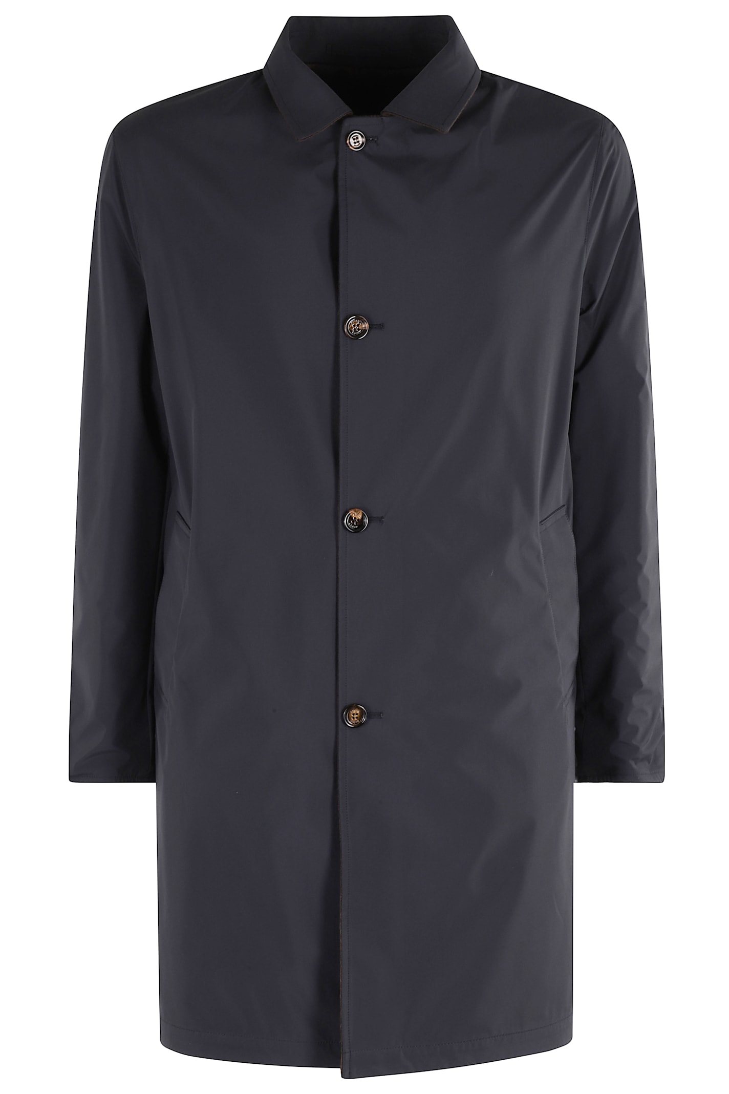 Kired Reversible Waterproof Coat With Classic Collar In Brown