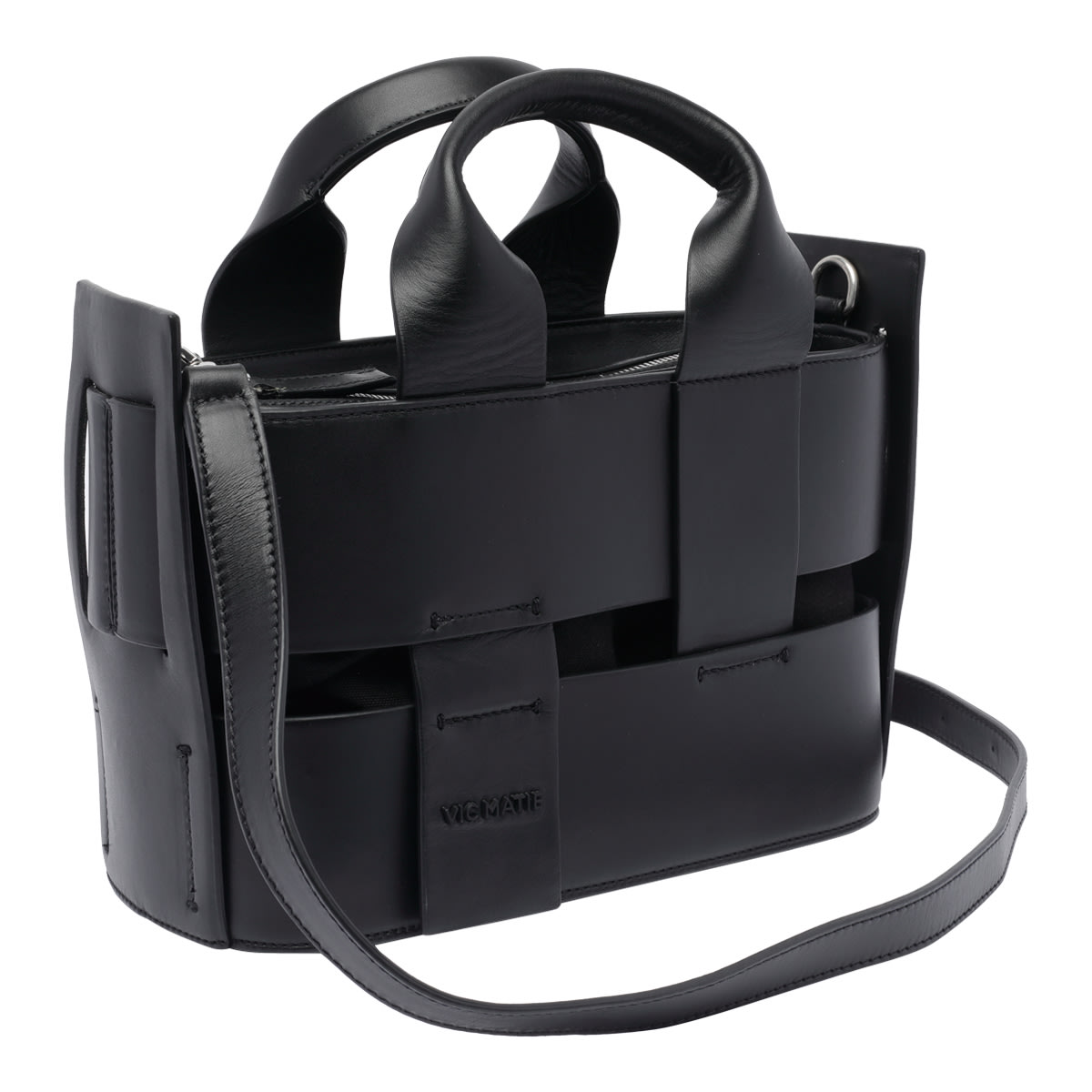 VIC MATIE LEATHER BLACK HANDBAG