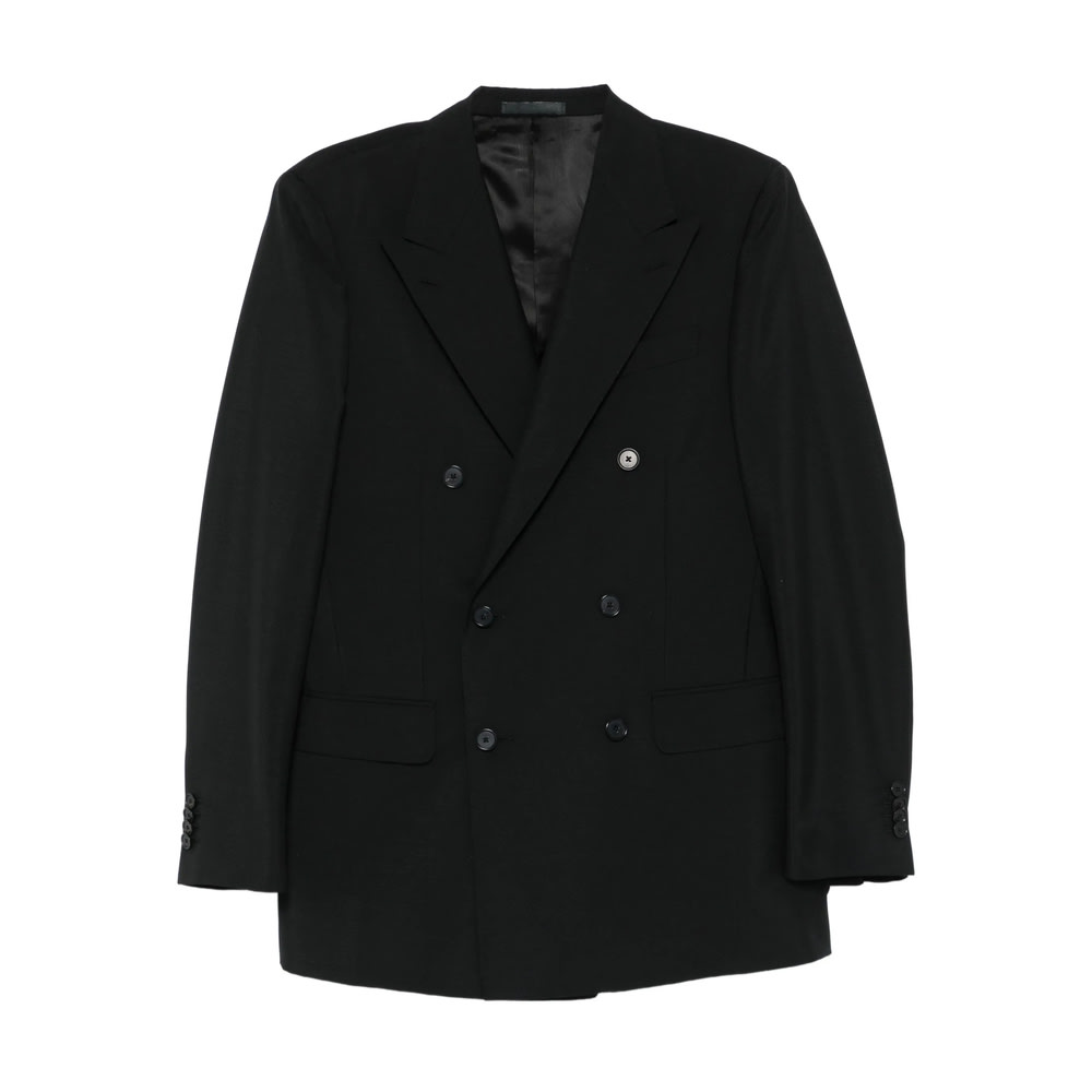 Caruso Double-breasted Blazer In Black