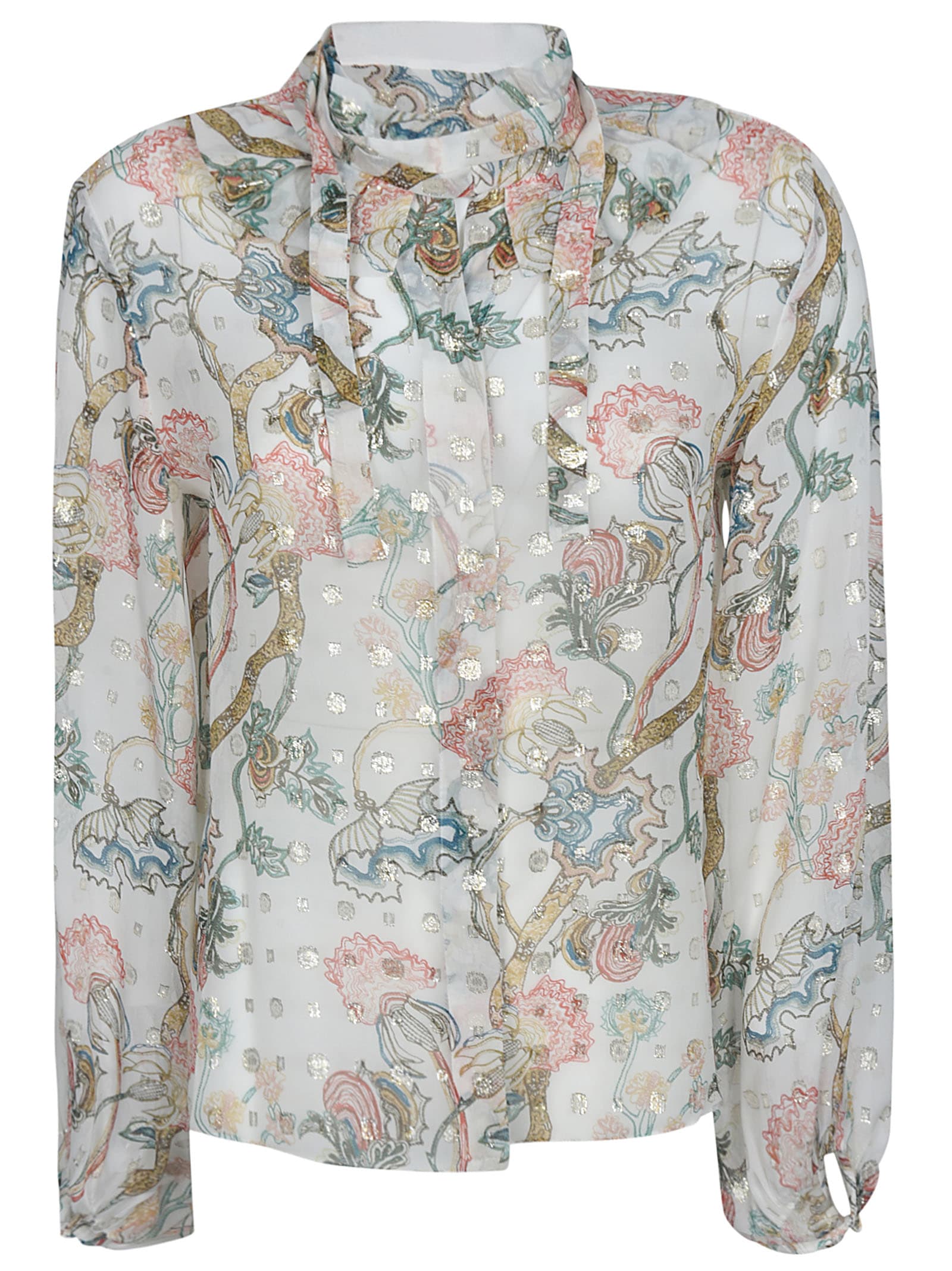 Chloé Floral Print Shirt In Multicolor