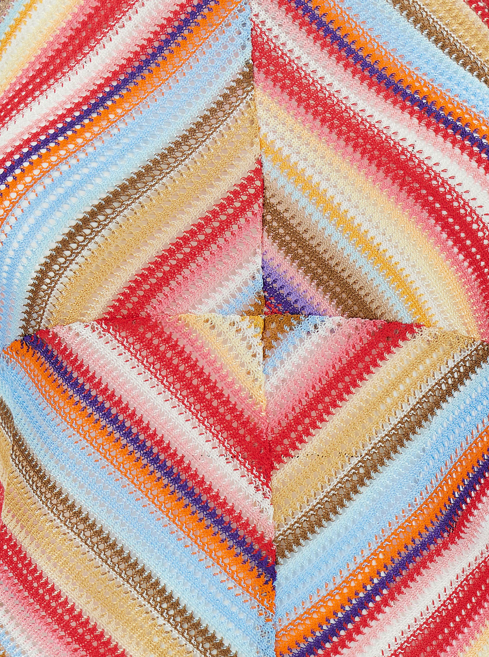 Shop Missoni Multicolor Halterneck Top With Stripe Motif In Viscose Crochet Woman