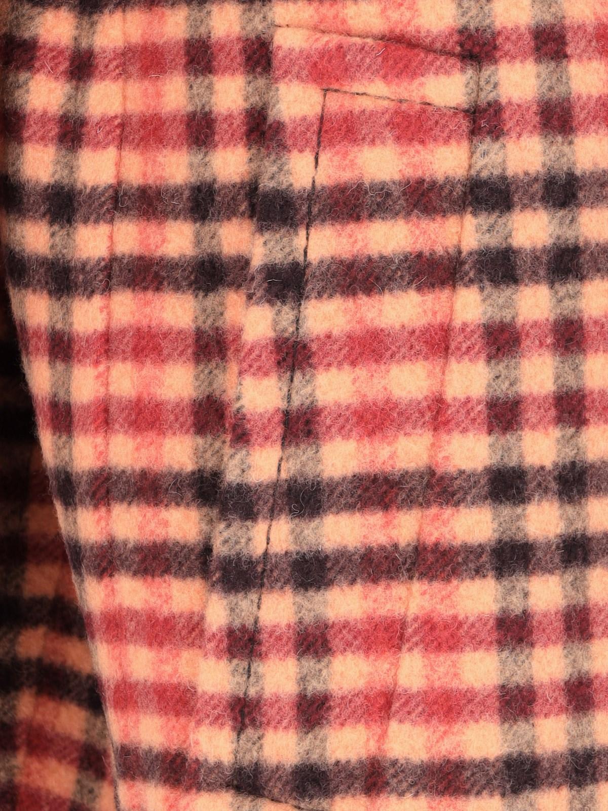 Marni Check Felt Coat In Rosso