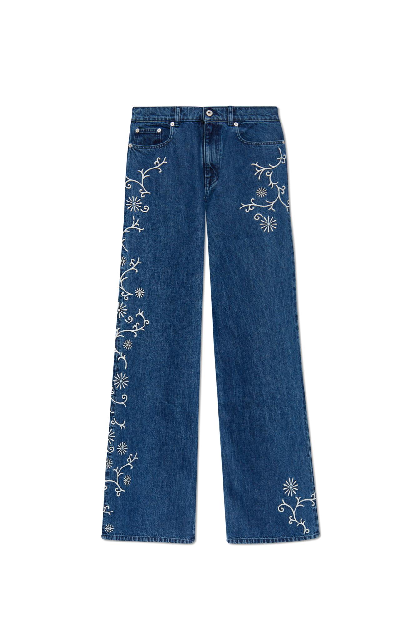 Shop Kenzo Wide-leg Jeans  In Blue