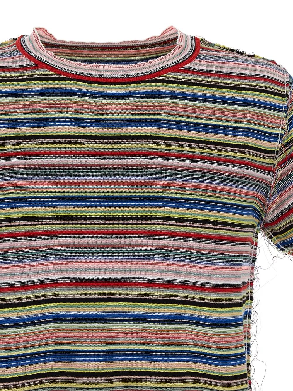 Shop Maison Margiela Stripe Knit T-shirt