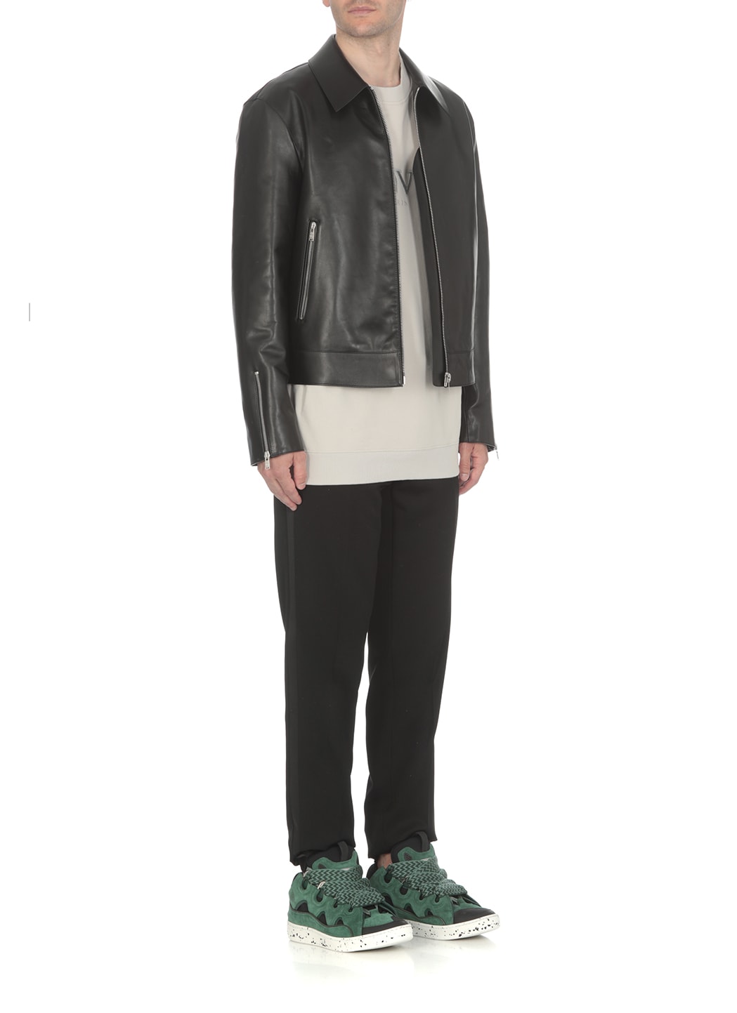 Shop Lanvin Leather Jacket In Black