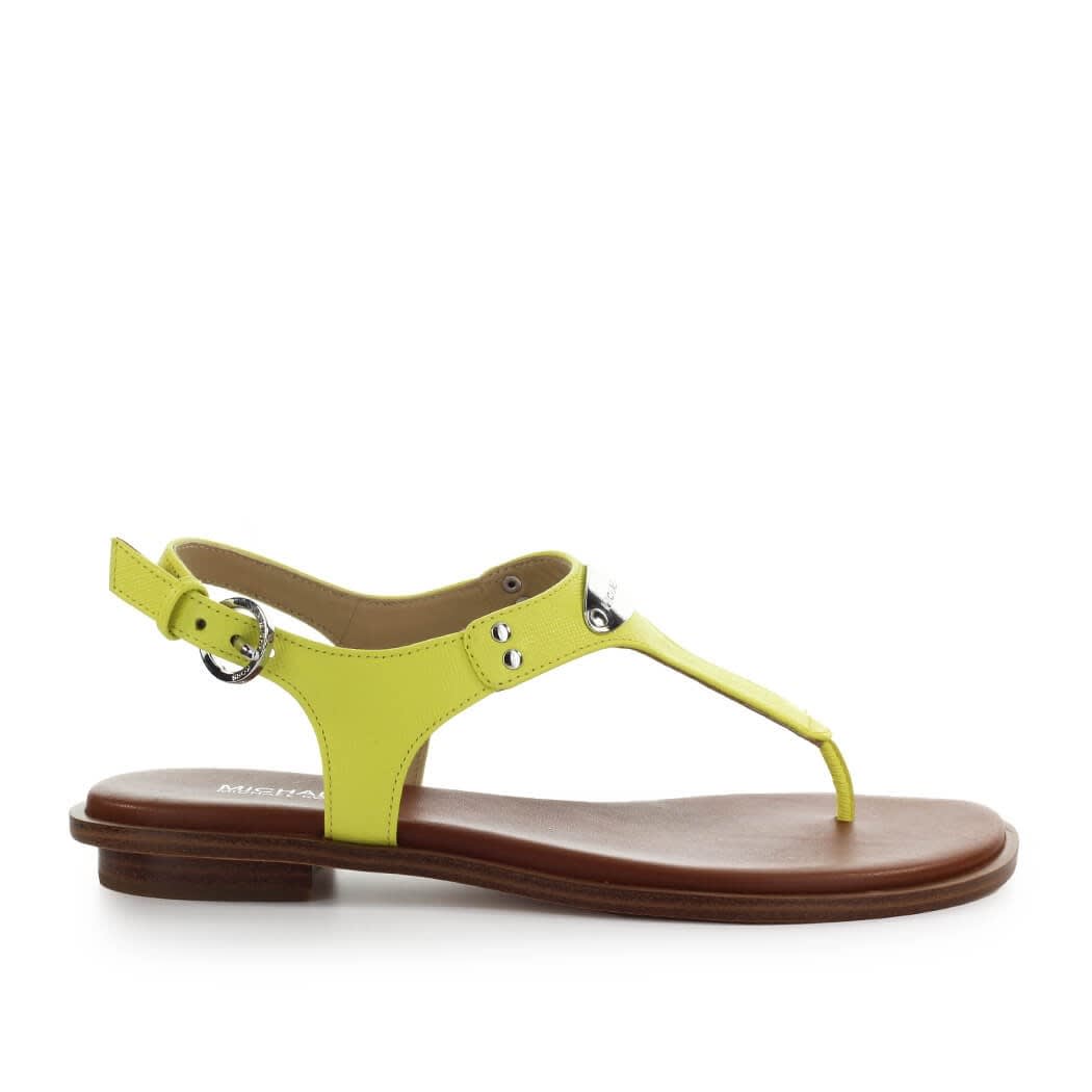 Michael Kors Mk Plate Lime Green Flat Sandal
