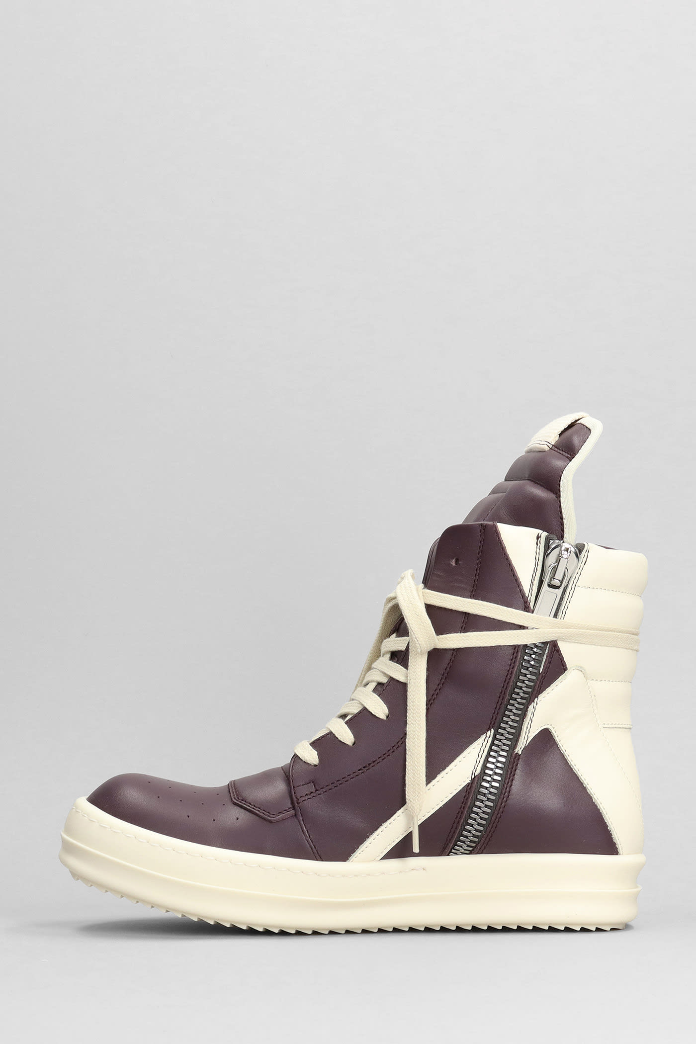 Shop Rick Owens Geobasket Sneakers In Viola Leather