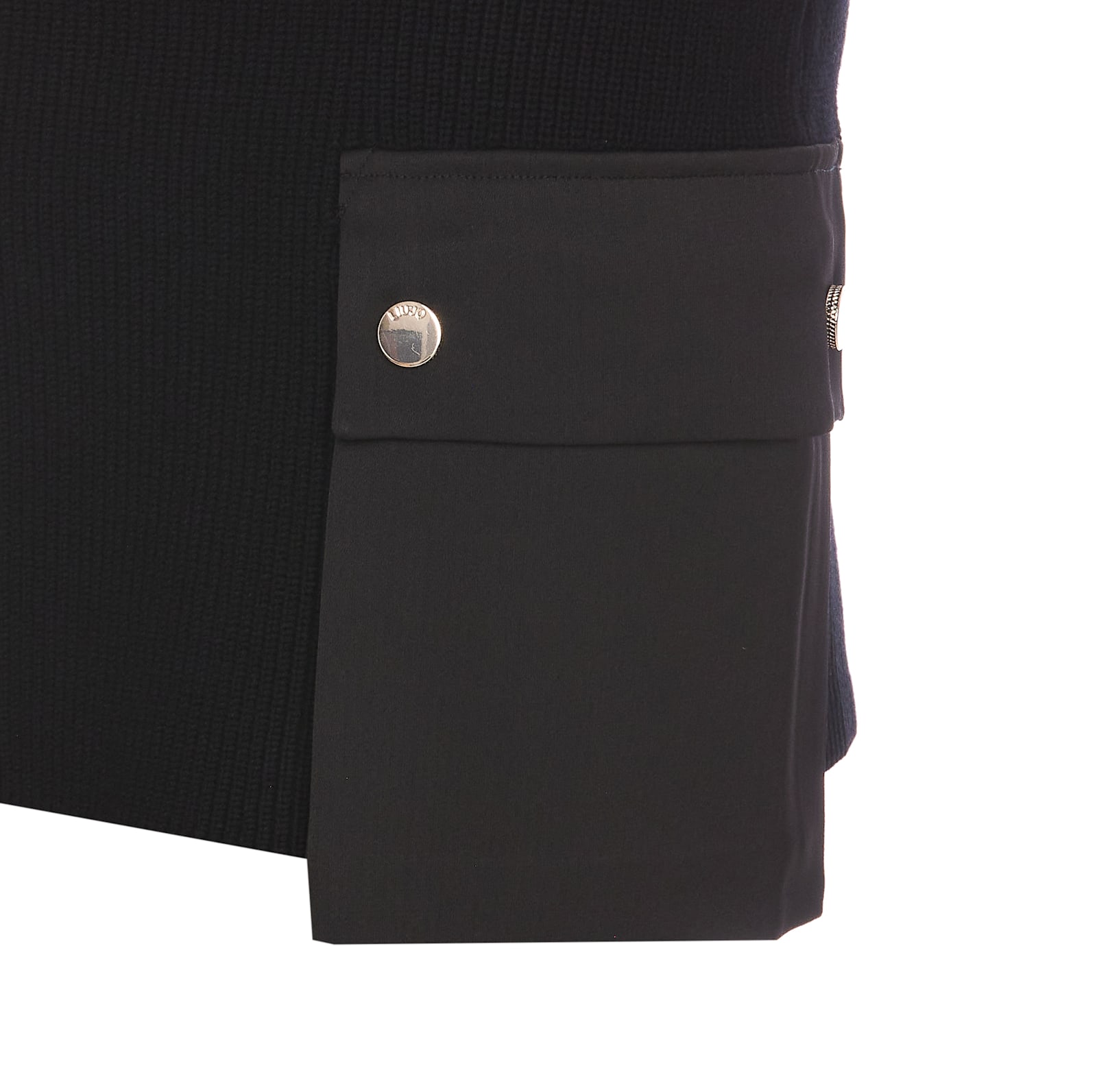 Liu •jo Knitted Pocket Mini Skirt In Black