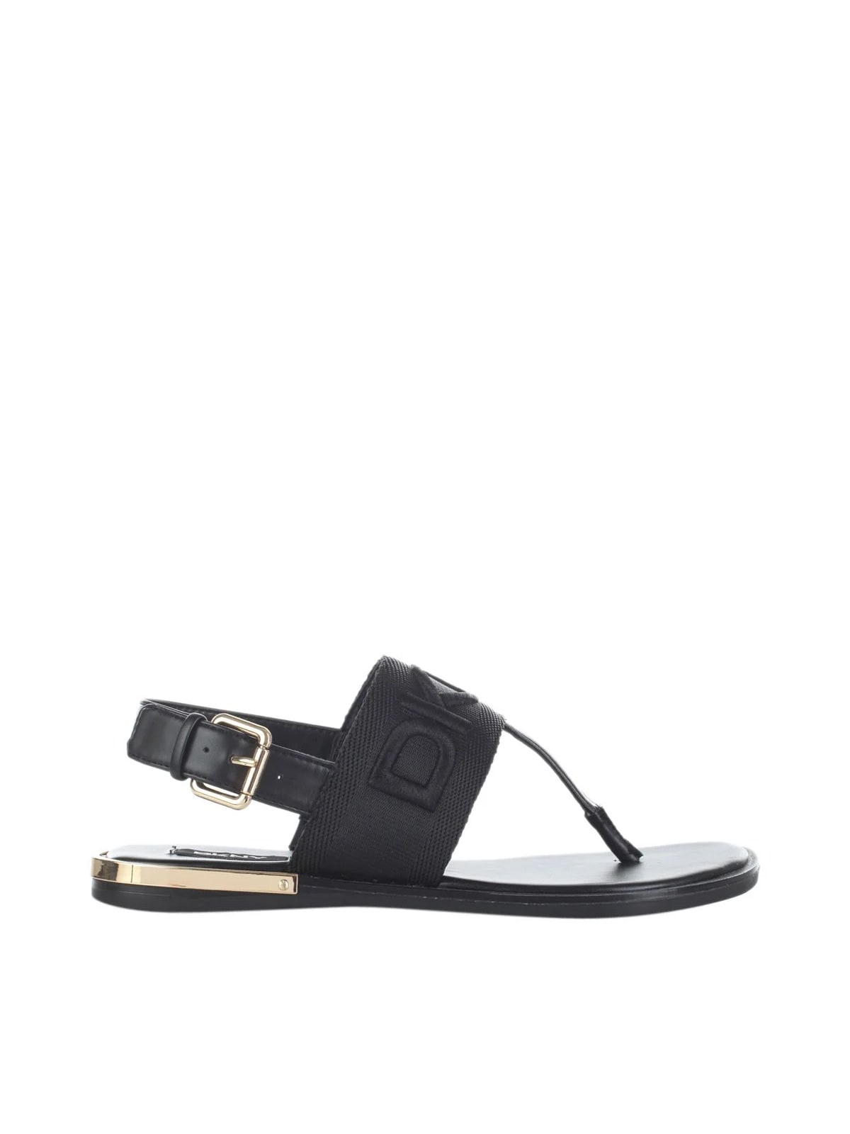 DKNY Textured Webbing Vachetta Amber Slingback Flat Thong Sandal 15mm
