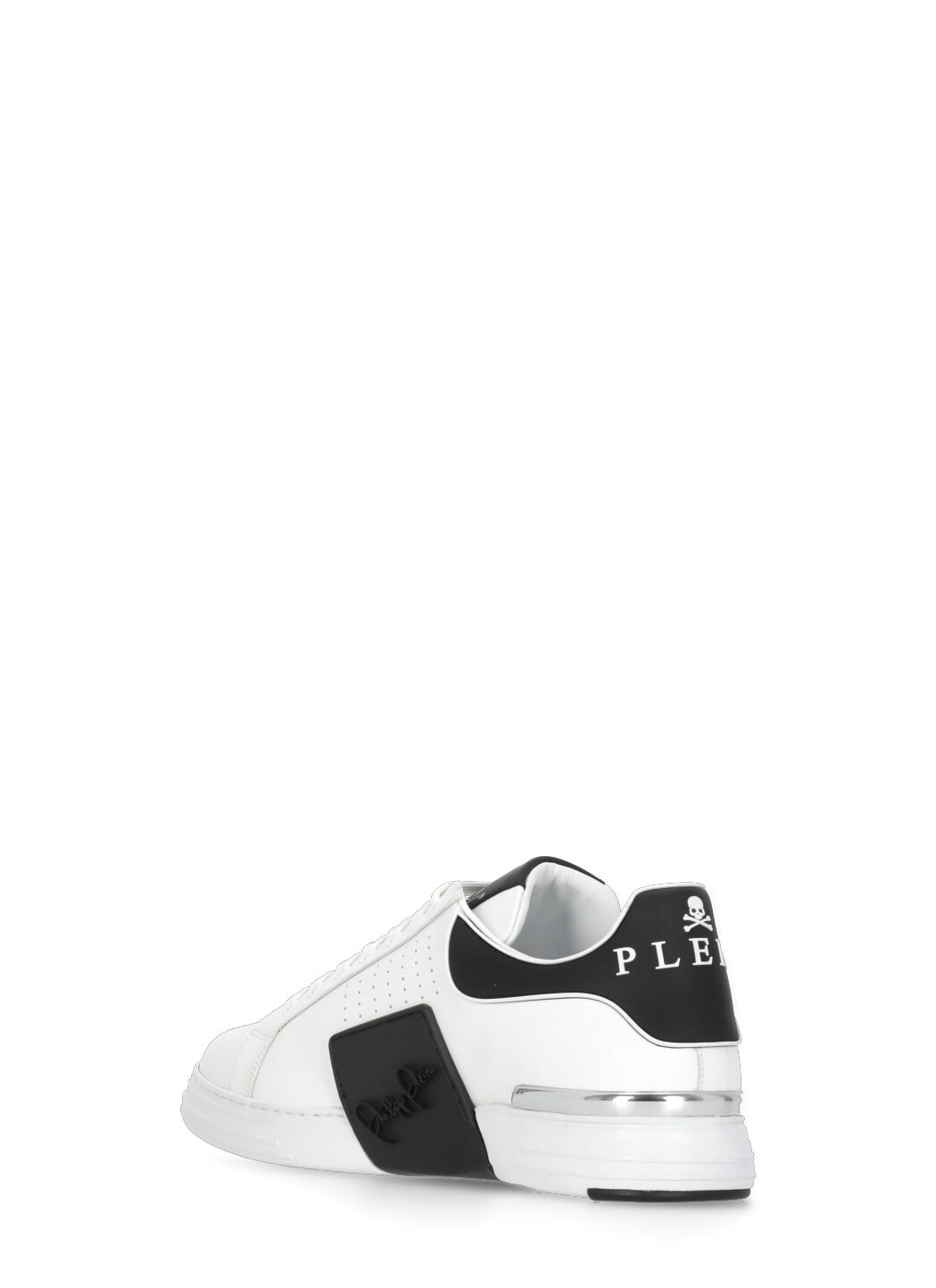 Philipp Plein Nappa Leather Sneakers Low Top Hexagon In White