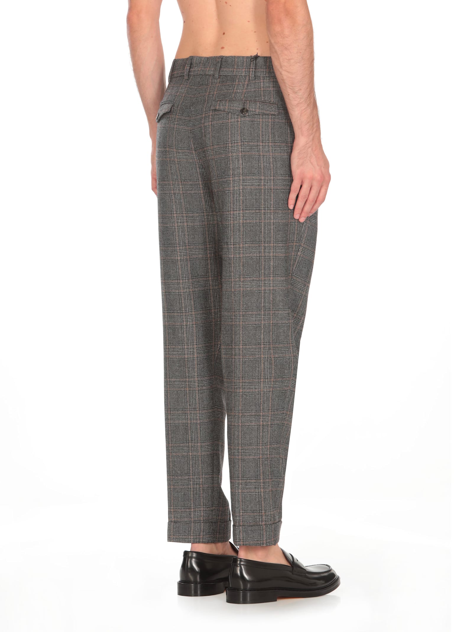 Shop Pt Torino Virgin Wool Trousers In Grey