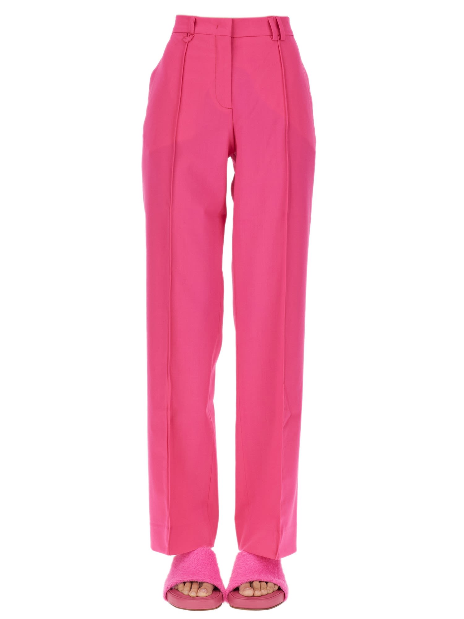 Jacquemus Le Pantalon Camargue Stretch-wool Trousers In Fucsia