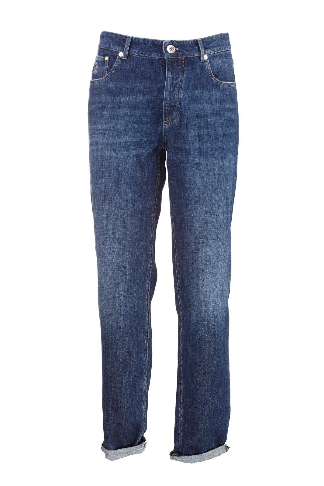 Brunello Cucinelli Straight-leg Slim-cut Jeans In Denim