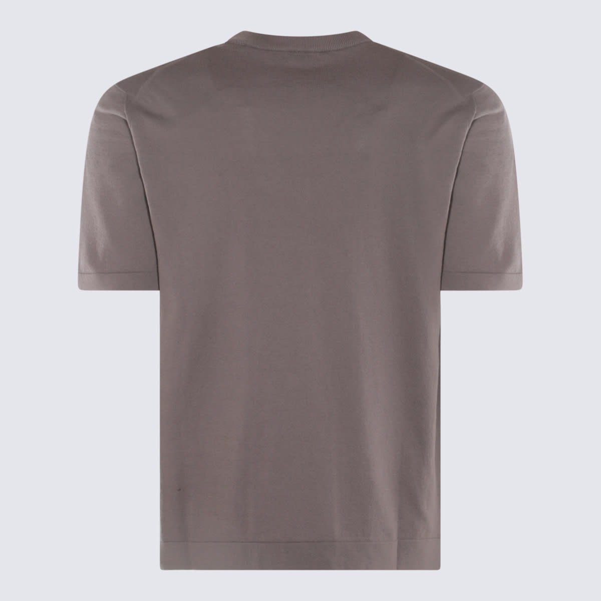Shop Piacenza Cashmere Stone Grey Cotton T-shirt