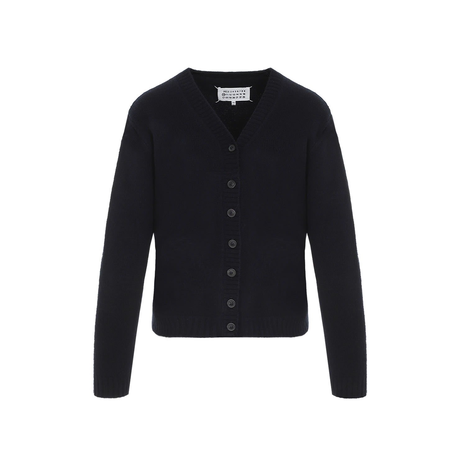 Shop Maison Margiela Wool Cardigan In Black