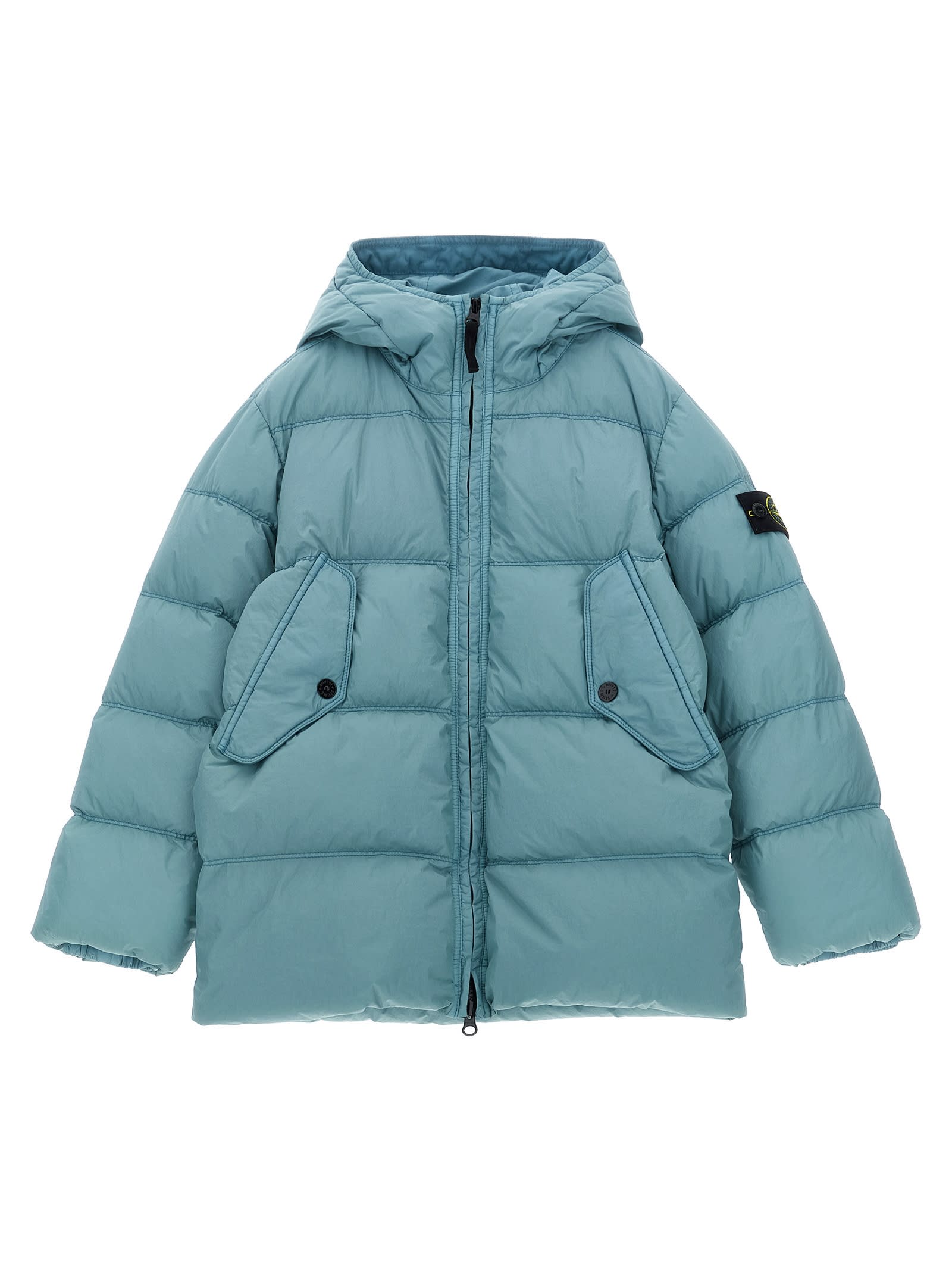 Stone Island Dyed Down Jacket In Blue