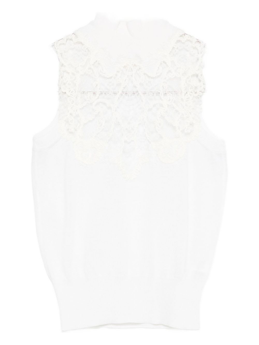 Ermanno Scervino Wool Blend Tank Top In Animal Print