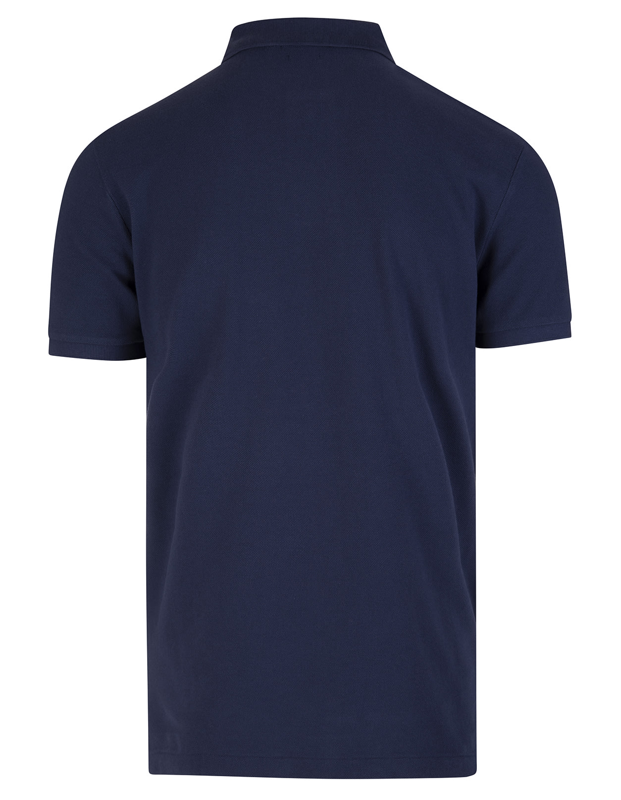 Shop Ralph Lauren Man Slim-fit Custom Polo Shirt In Night Blue Pique With Contrast Pony