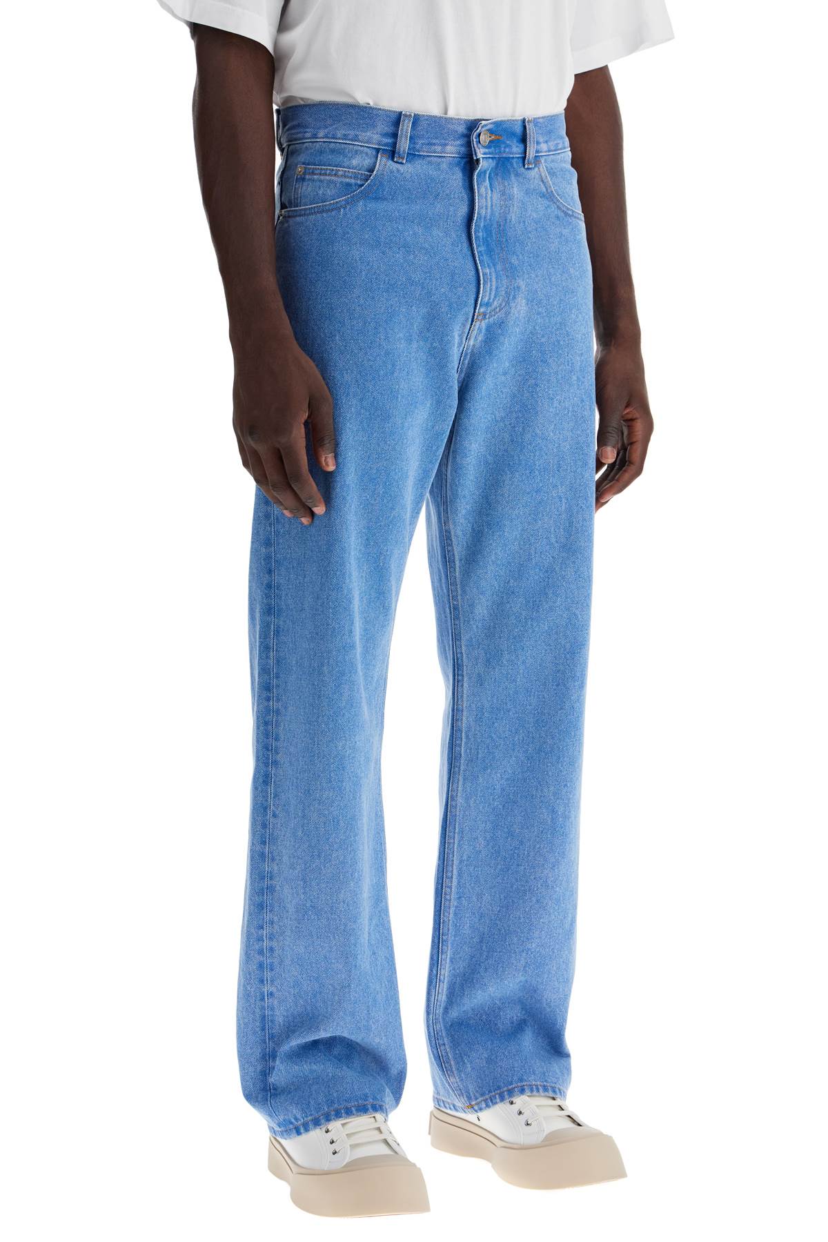 Shop Marni Straight Leg Organic Denim Jeans In Cobalt (blue)