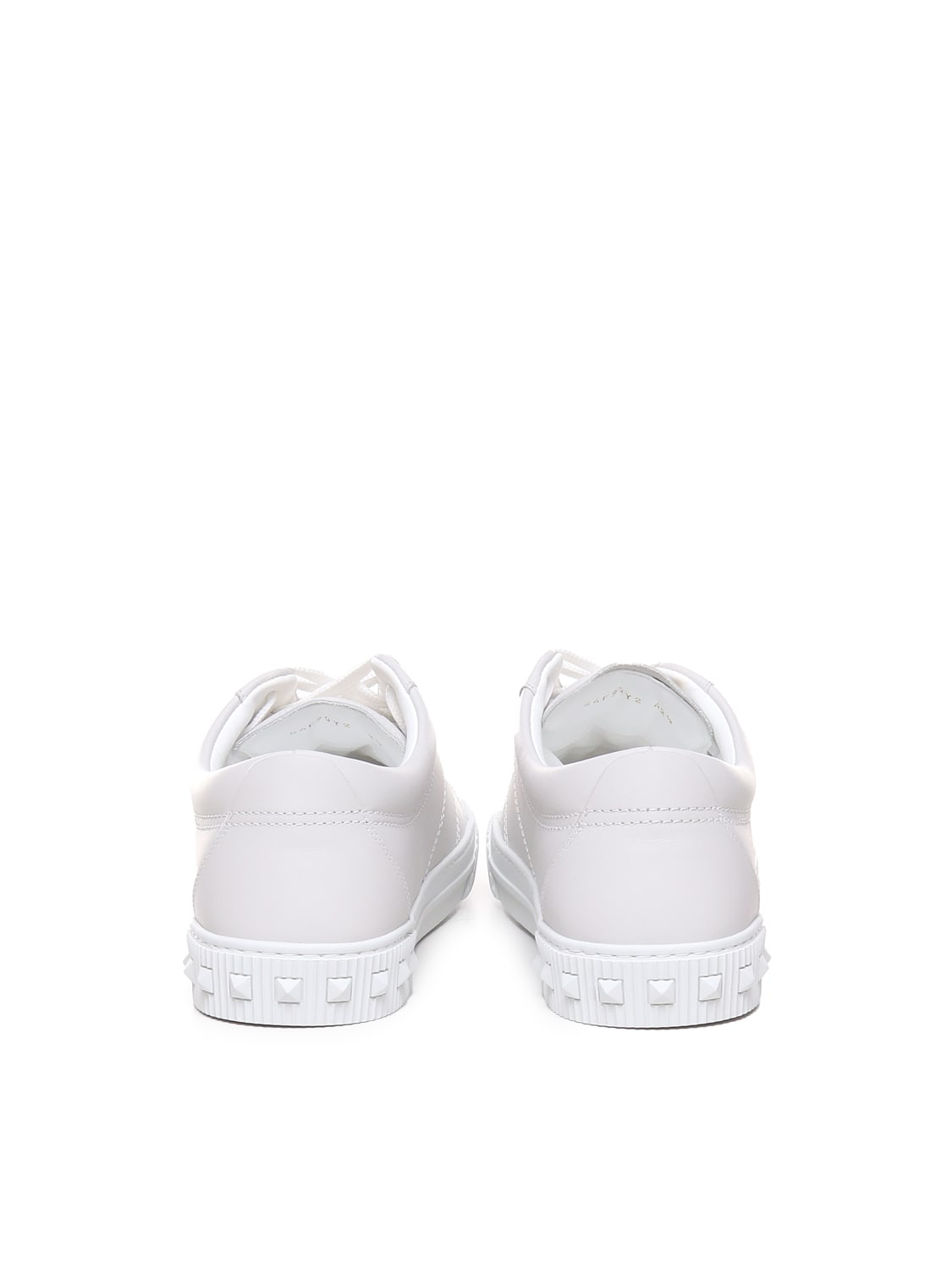 Shop Valentino Sneakers With Rockstud Details In Bianco/bianco