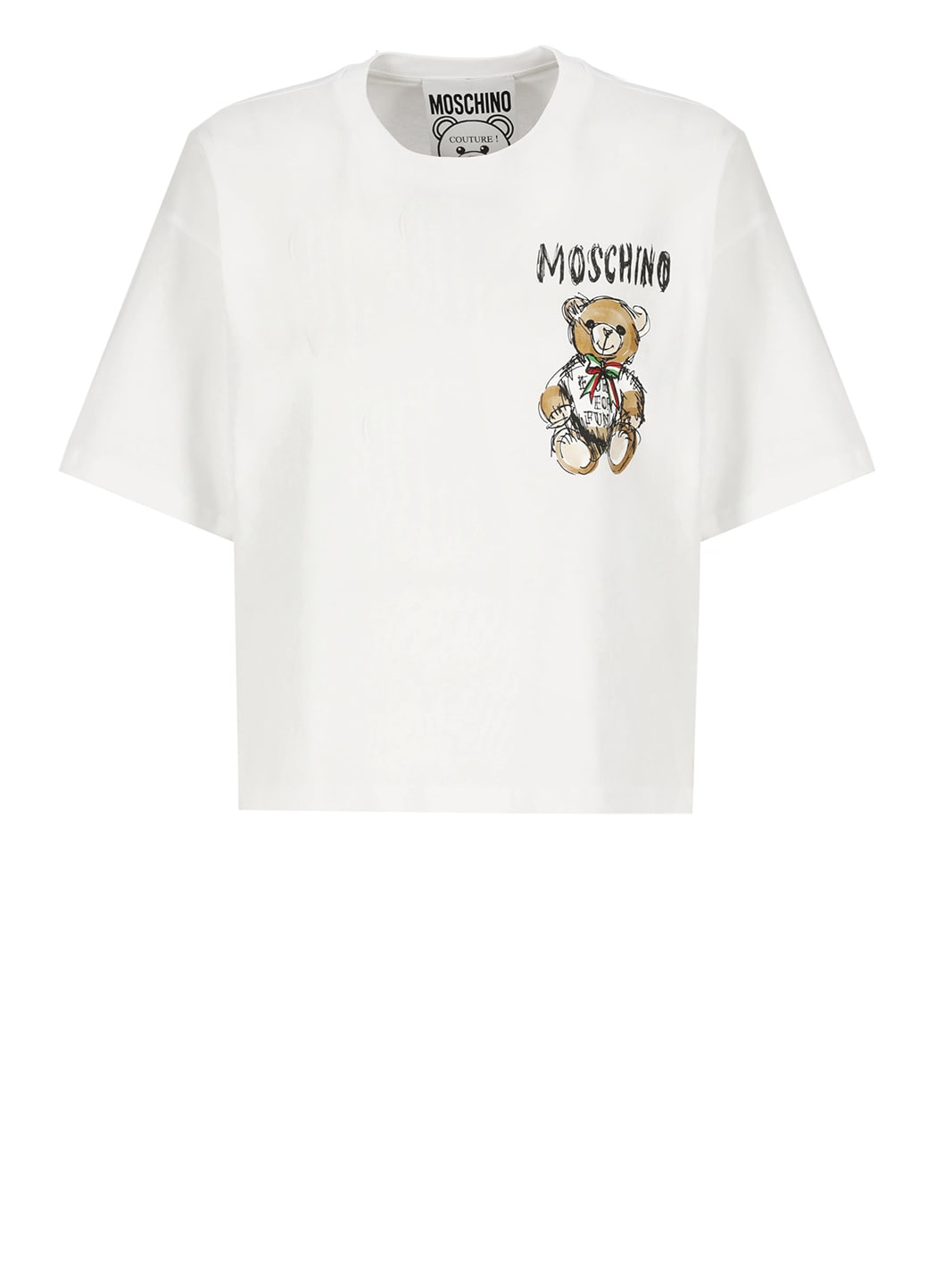 Shop Moschino Drawn Teddy Bear T-shirt In White
