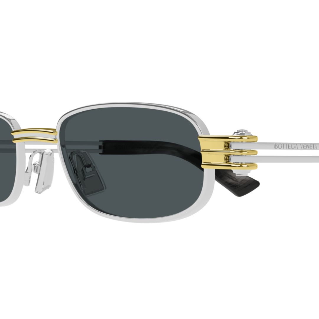 Bottega Veneta Bv1381s Linea Other 003 Silver Blue Sunglasses In Blue