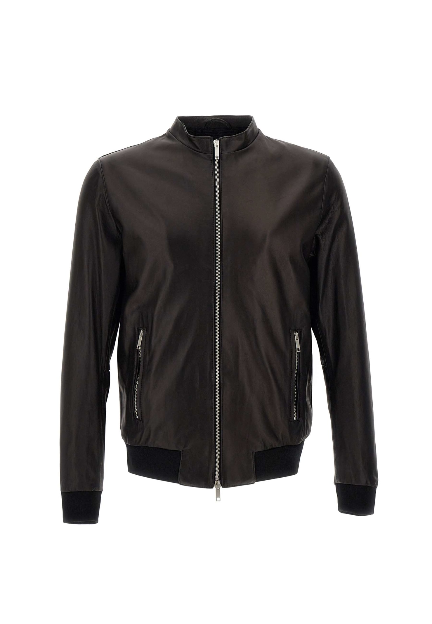 Mono Art Lucky Leather Jacket In Black