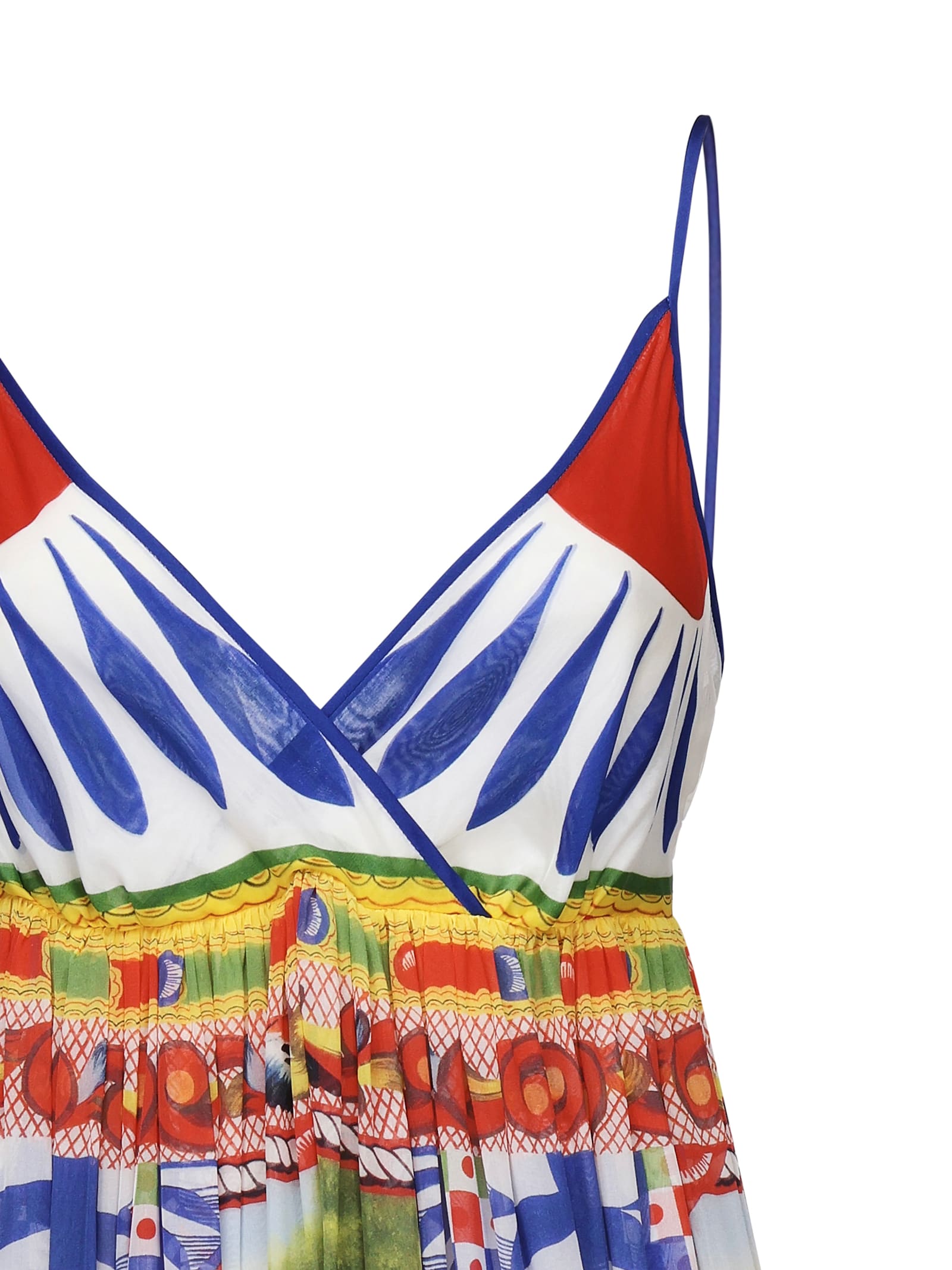 Dolce & Gabbana Silk Dress With Cart Print