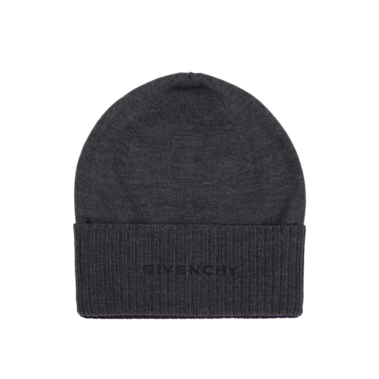 Shop Givenchy Wool Logo Hat In Gray