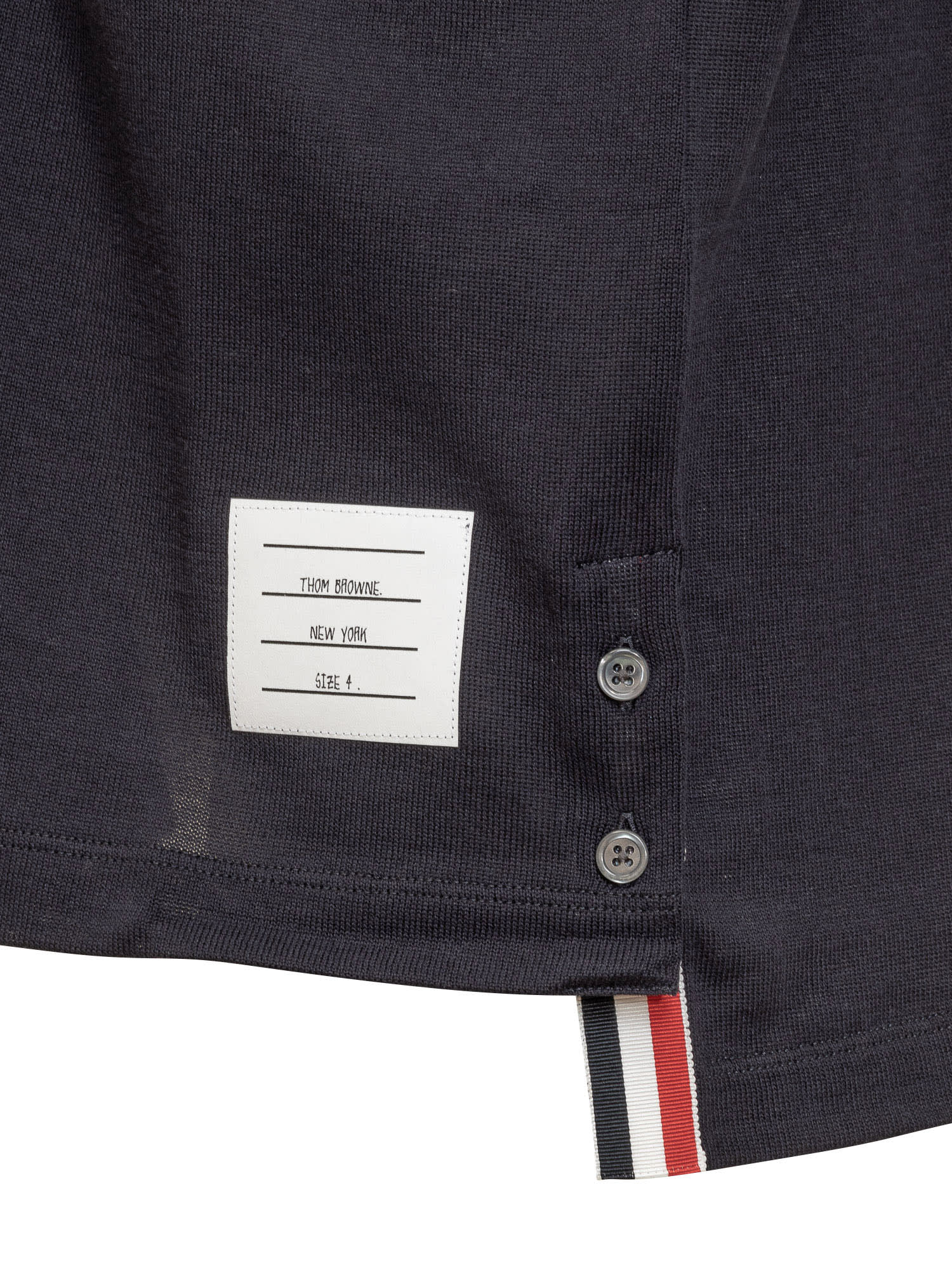 Shop Thom Browne Rwb Logo Polo Shirt In Navy