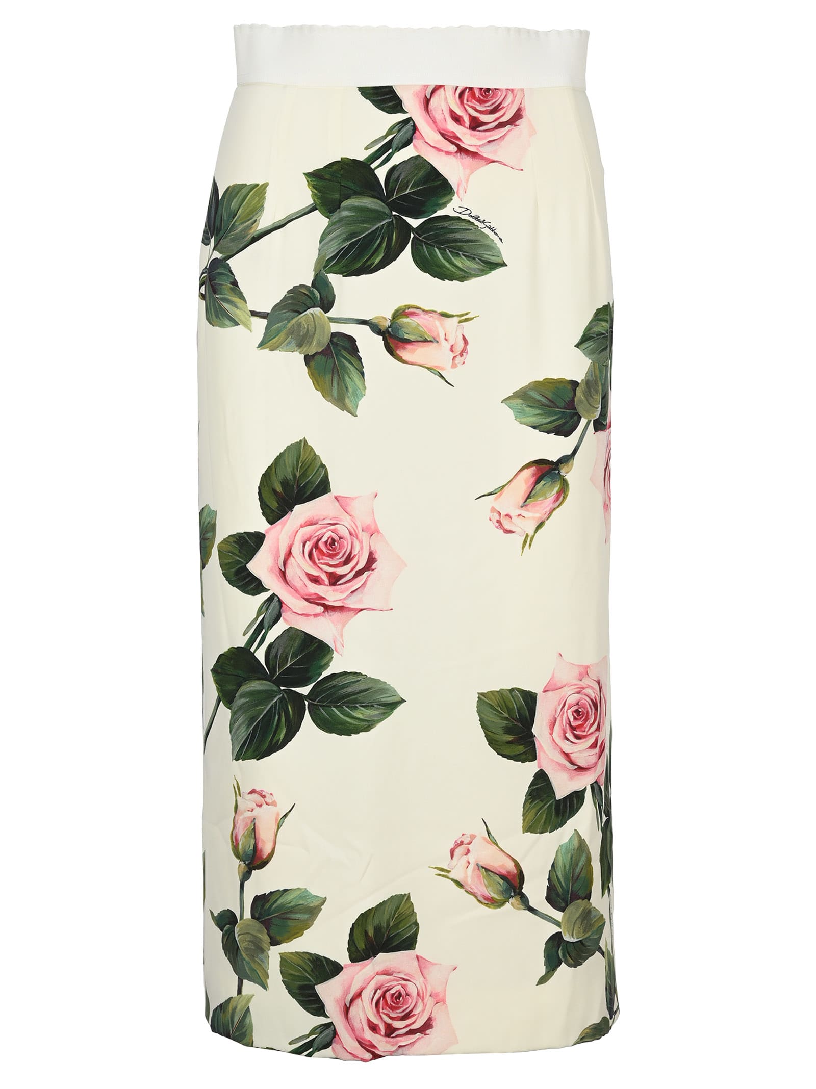 DOLCE & GABBANA DOLCE & GABBANA TROPICAL ROSE PRINT MID SKIRT,11218010