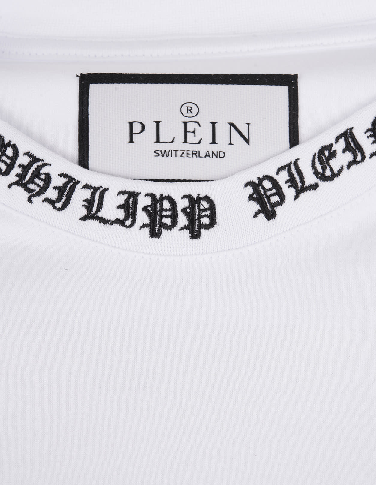 Shop Philipp Plein White T-shirt With Embroidered Logo