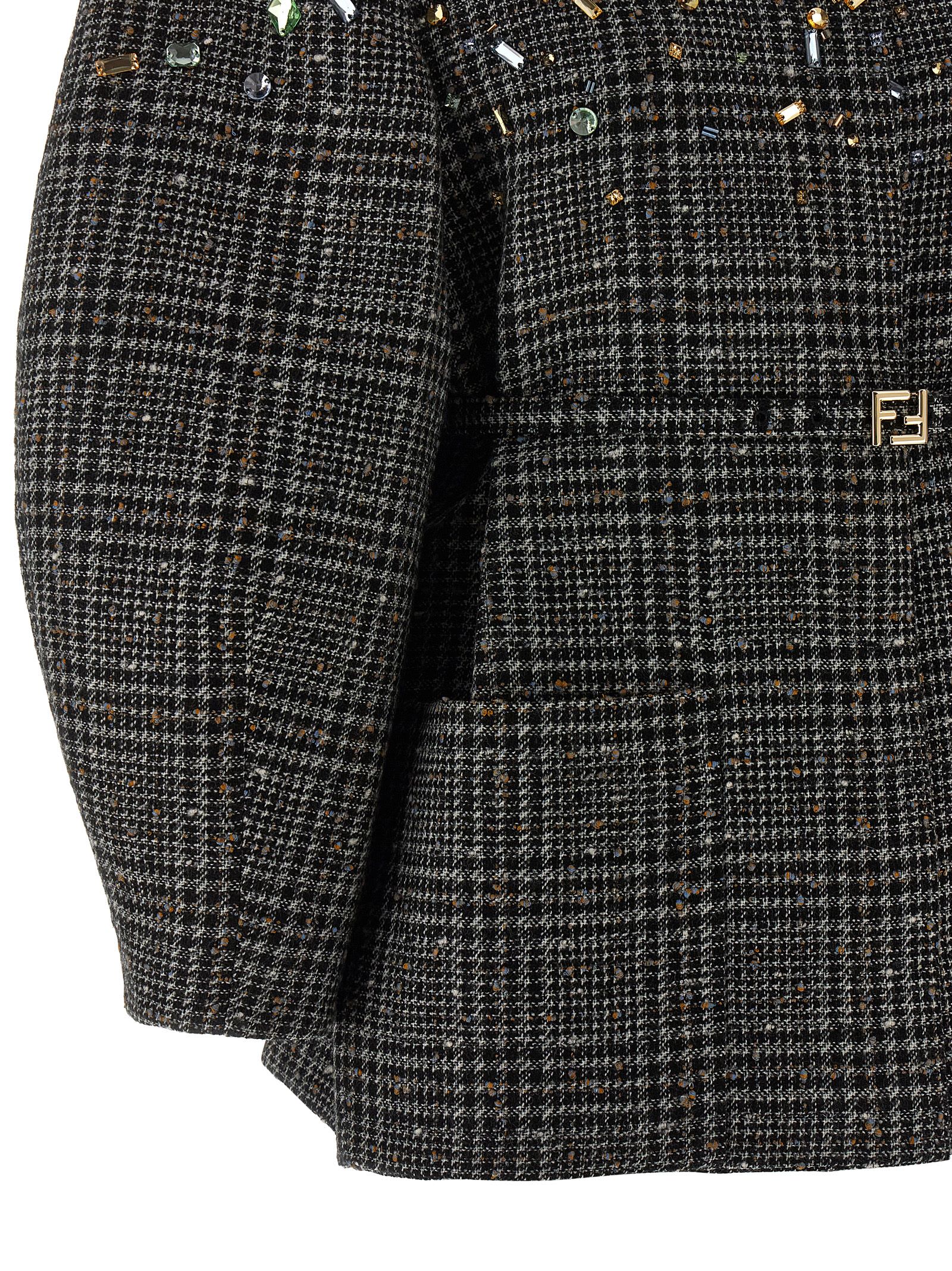 Fendi Tweed Jacket In Gray