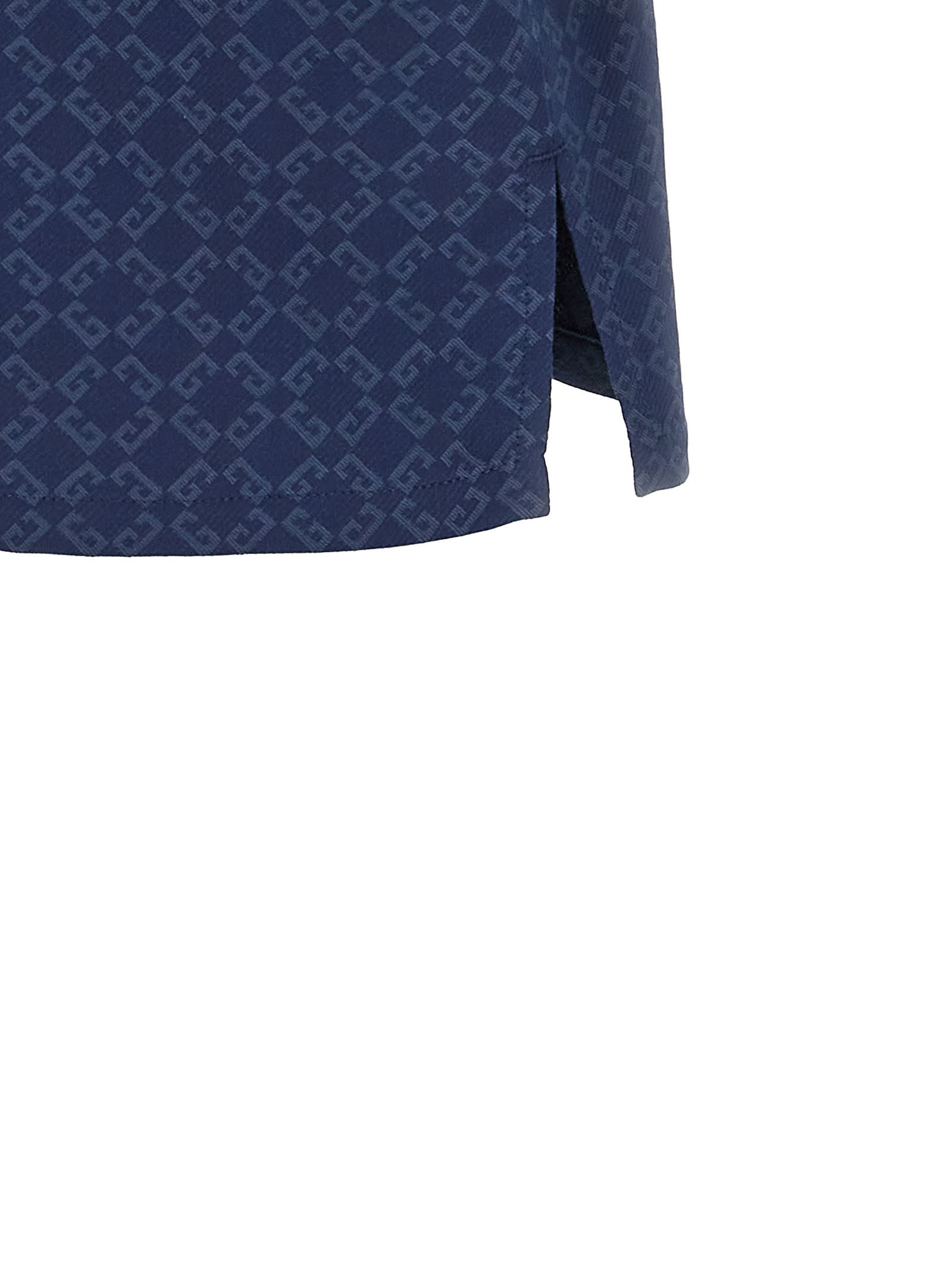 Givenchy Mens Monogram-print Relaxed-fit Cotton-blend Shirt Grey Blue In Greyblue