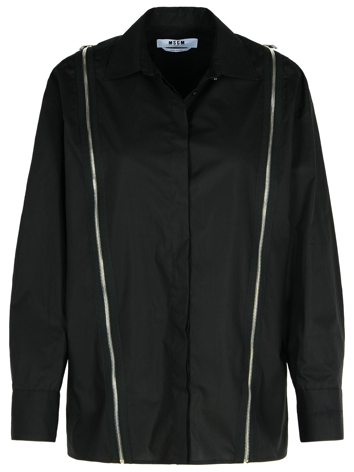 Shop Msgm Black Cotton Shirt