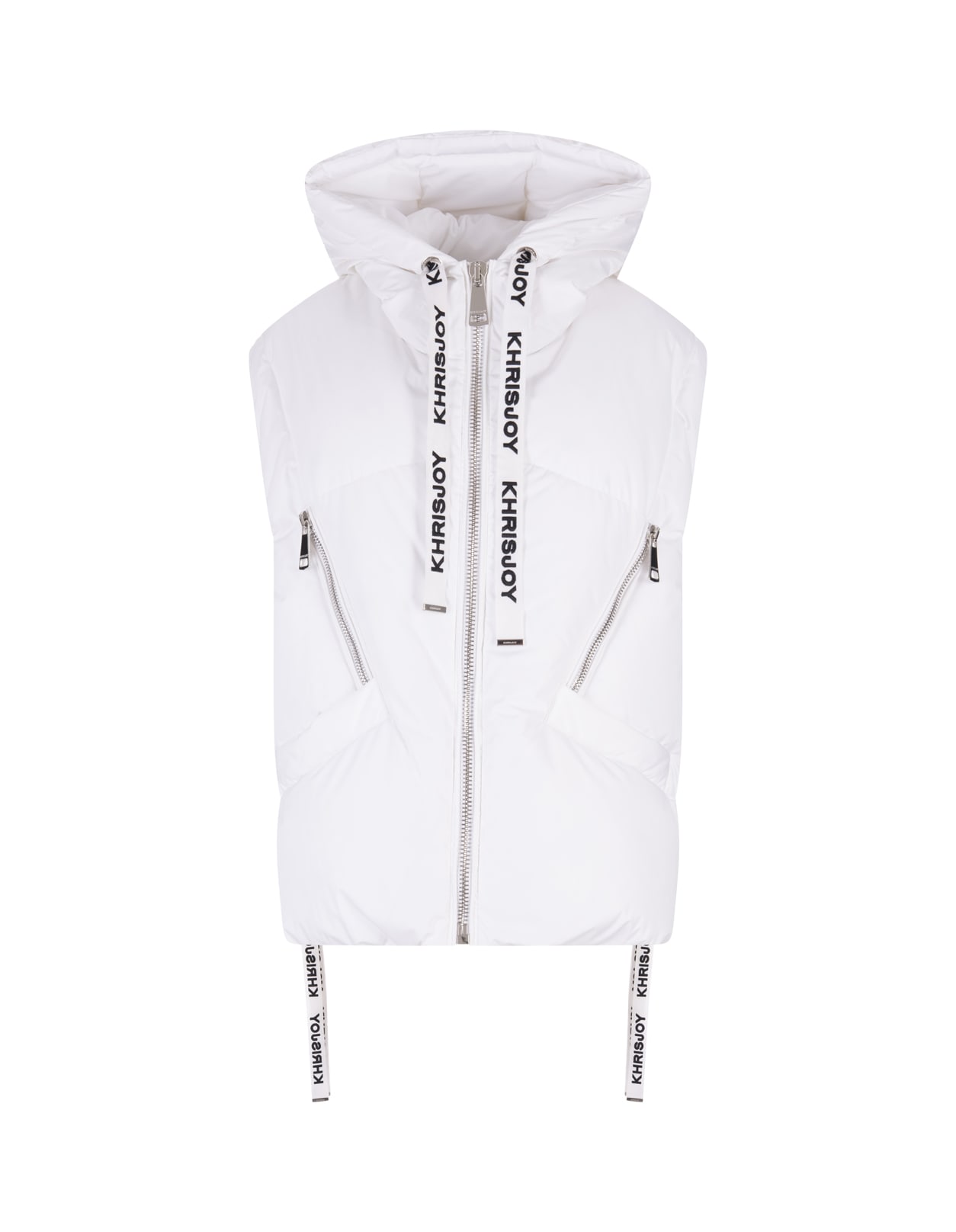 Khrisjoy Puff Iconic Hooded Quilted Gilet In White