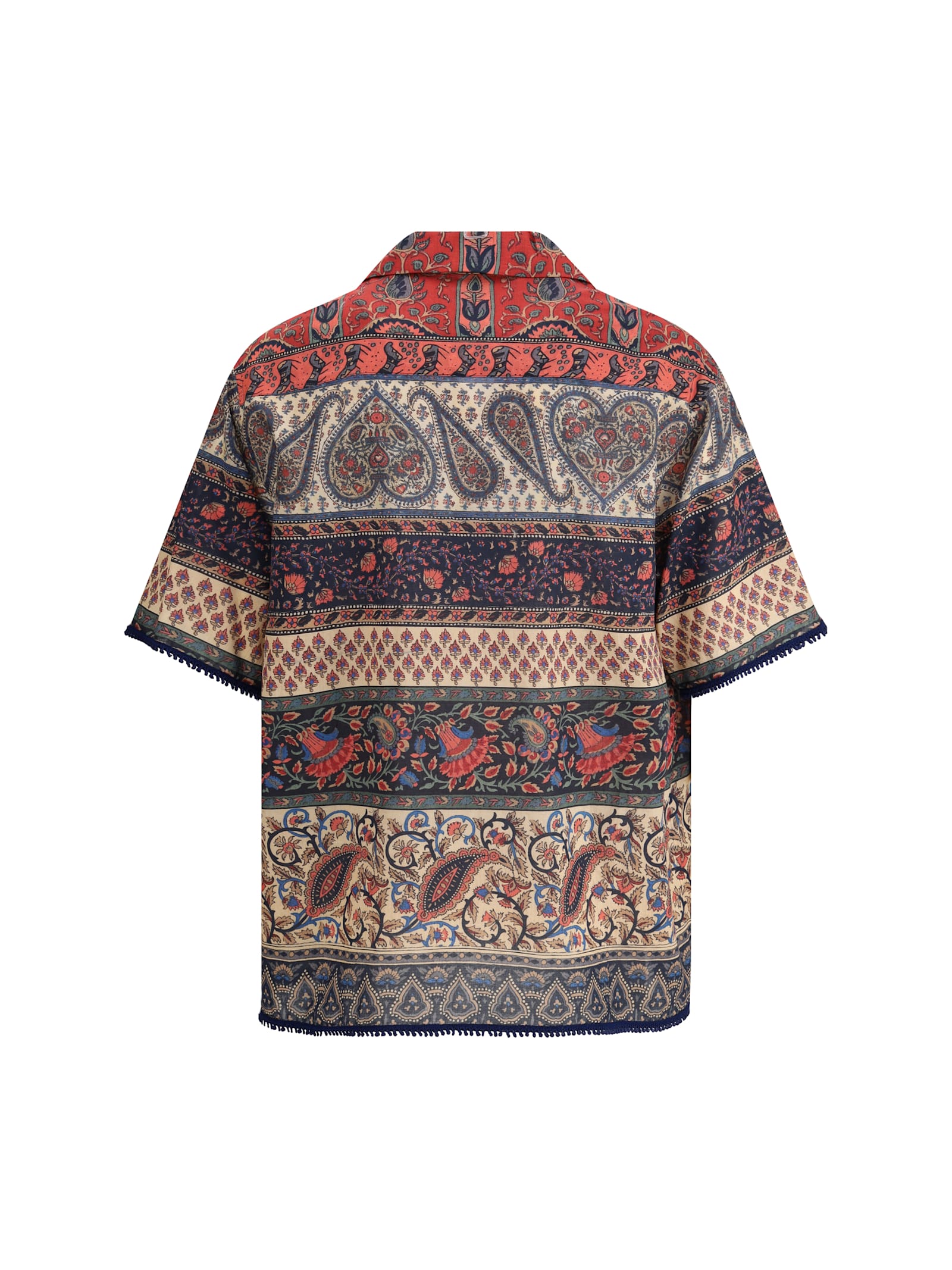 Valentino Paisley Pattern Bowling Shirt With Regular Collar
