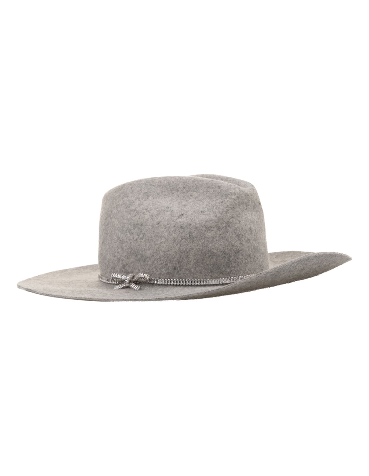 Shop Ermanno Scervino Grey Hat With Stones Strap