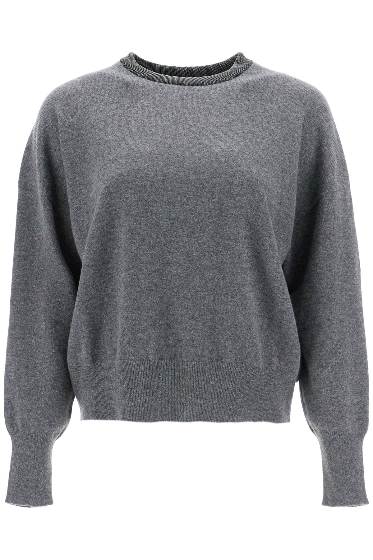 Shop Brunello Cucinelli Pullover With Precious Rib In Piombo (grey)