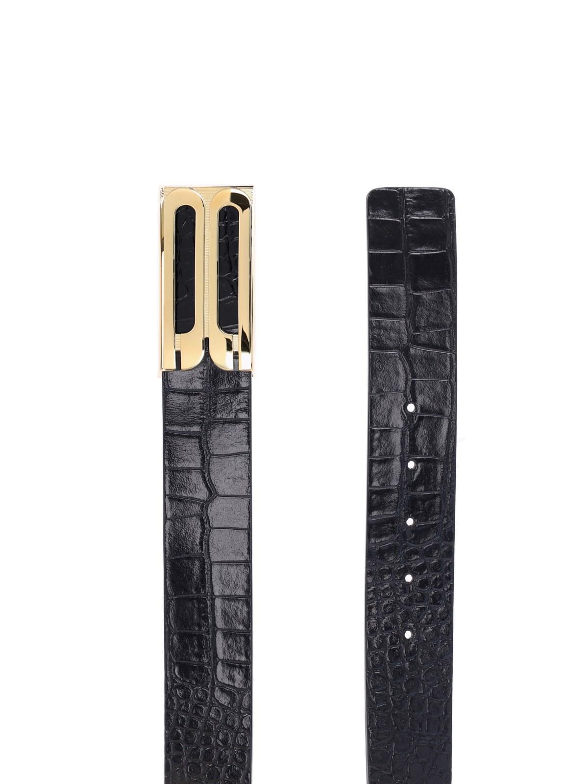 Shop Victoria Beckham Jumbo Frame Belt In Nero