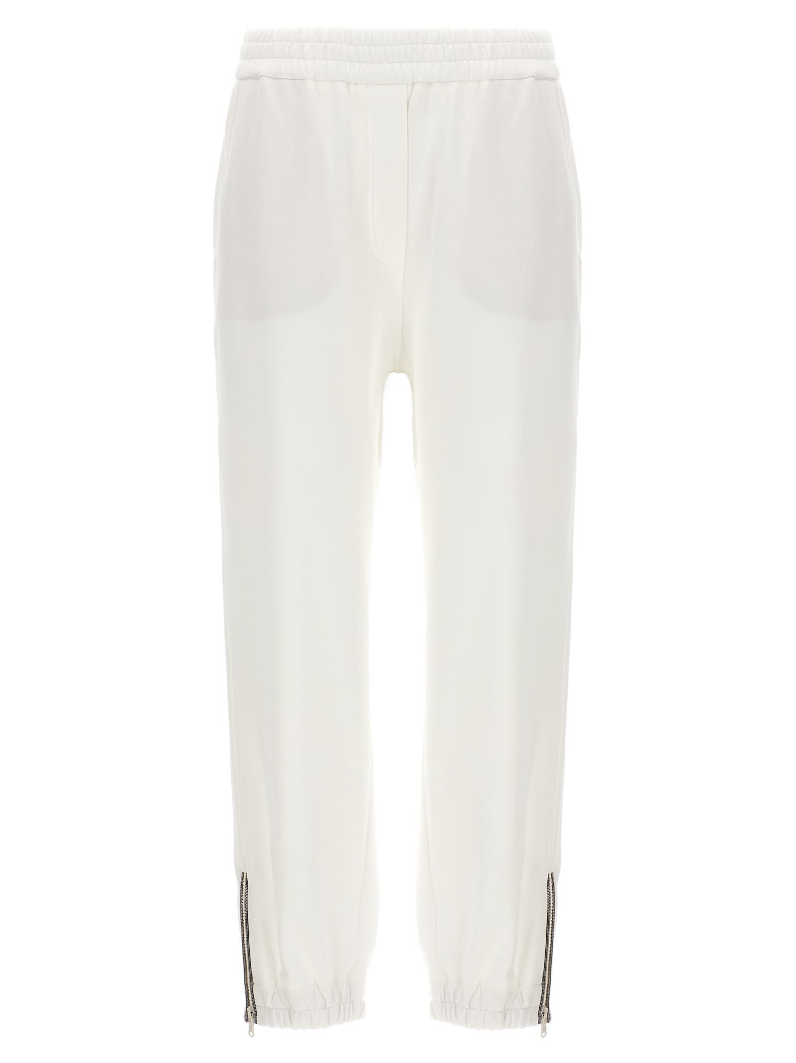 Shop Brunello Cucinelli Monile Joggers In White