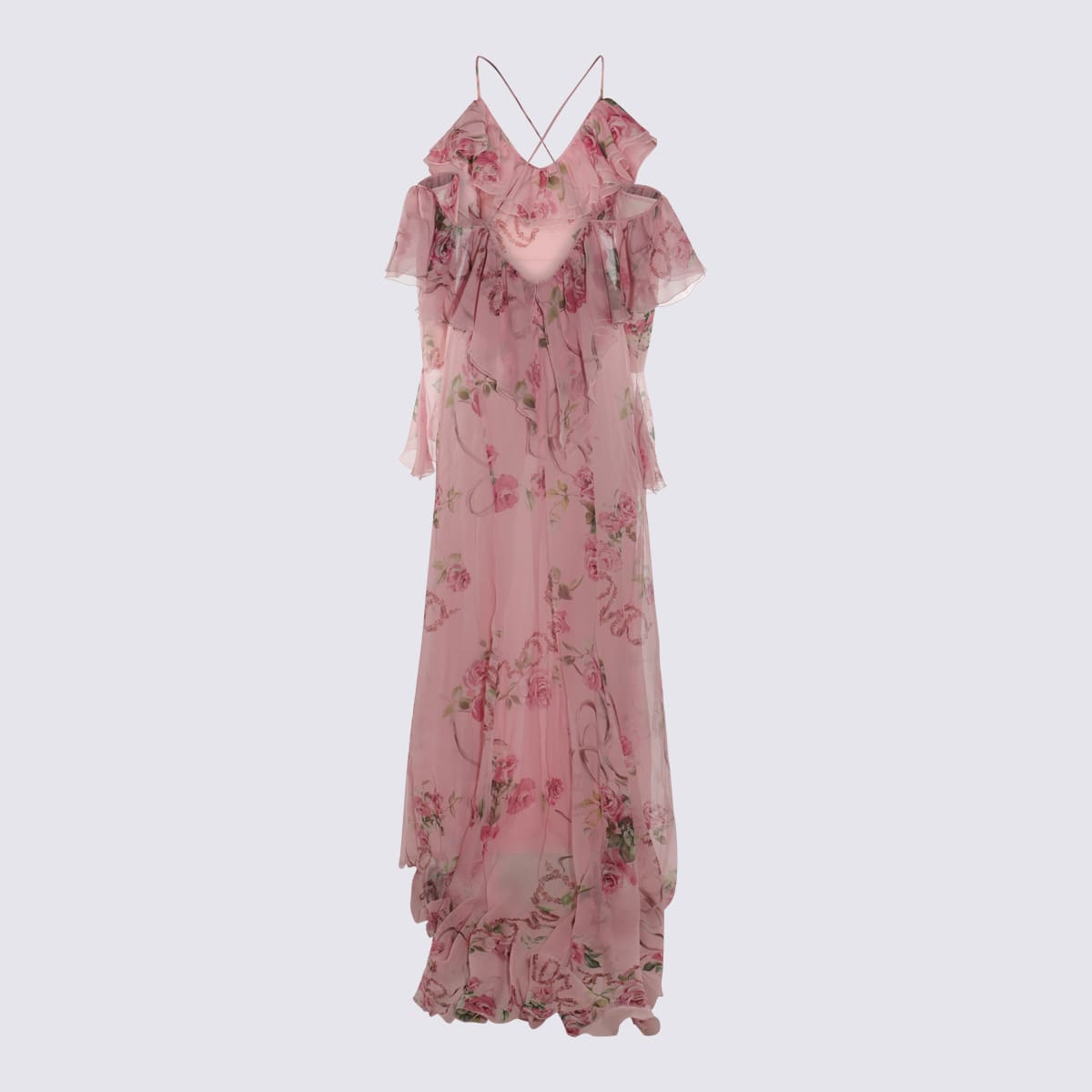 Blumarine Pink Midi Dress In Pink
