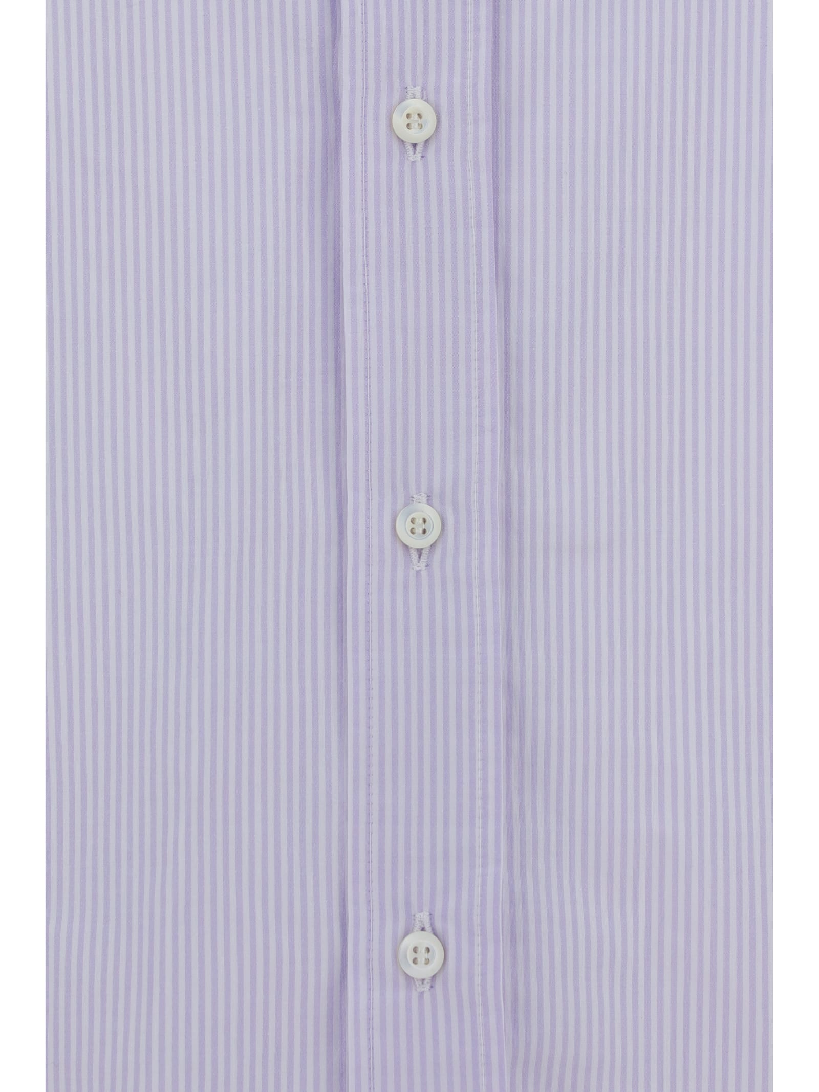 Brunello Cucinelli Striped Cotton Shirt Button-down Collar In C011