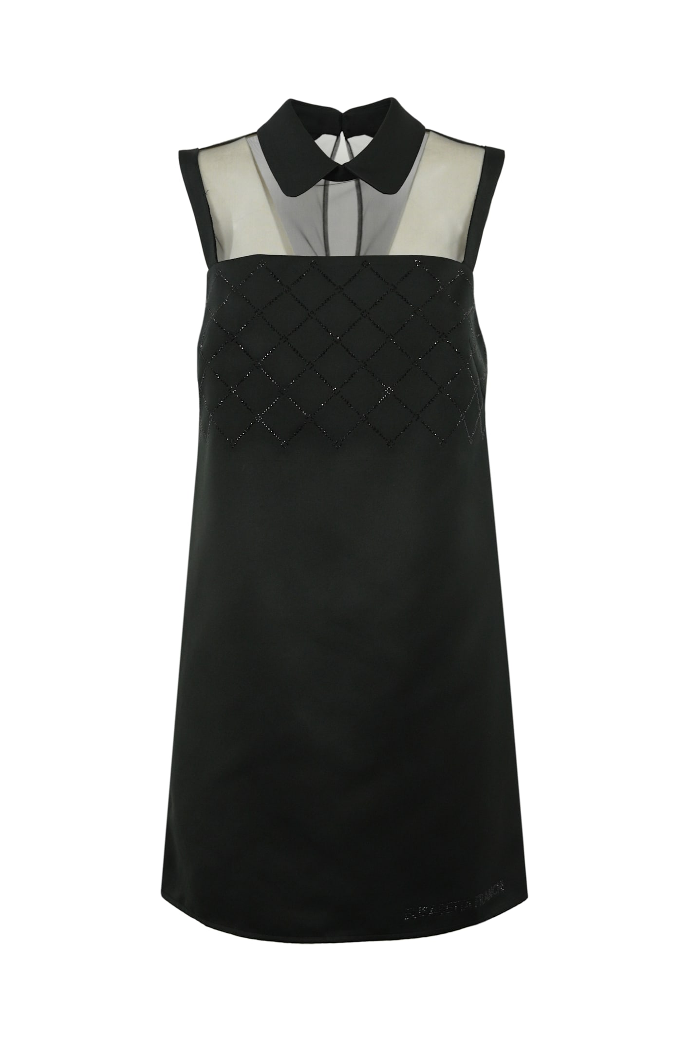 Elisabetta Franchi Dress With Embroidery And Sheer Panel