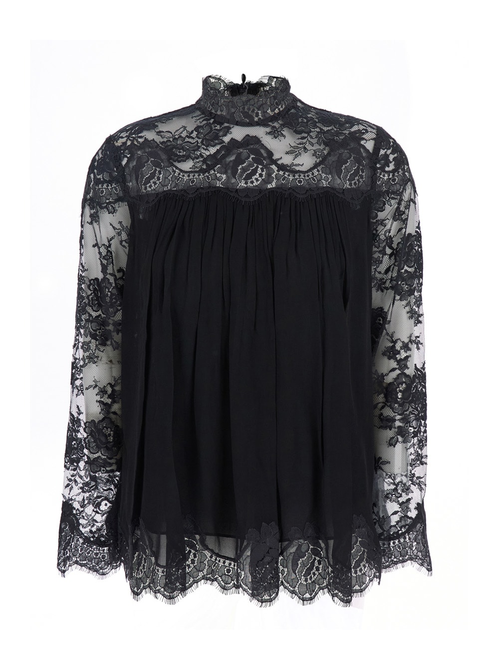 Zimmermann Hypnotic Lace Yoke Top In Black