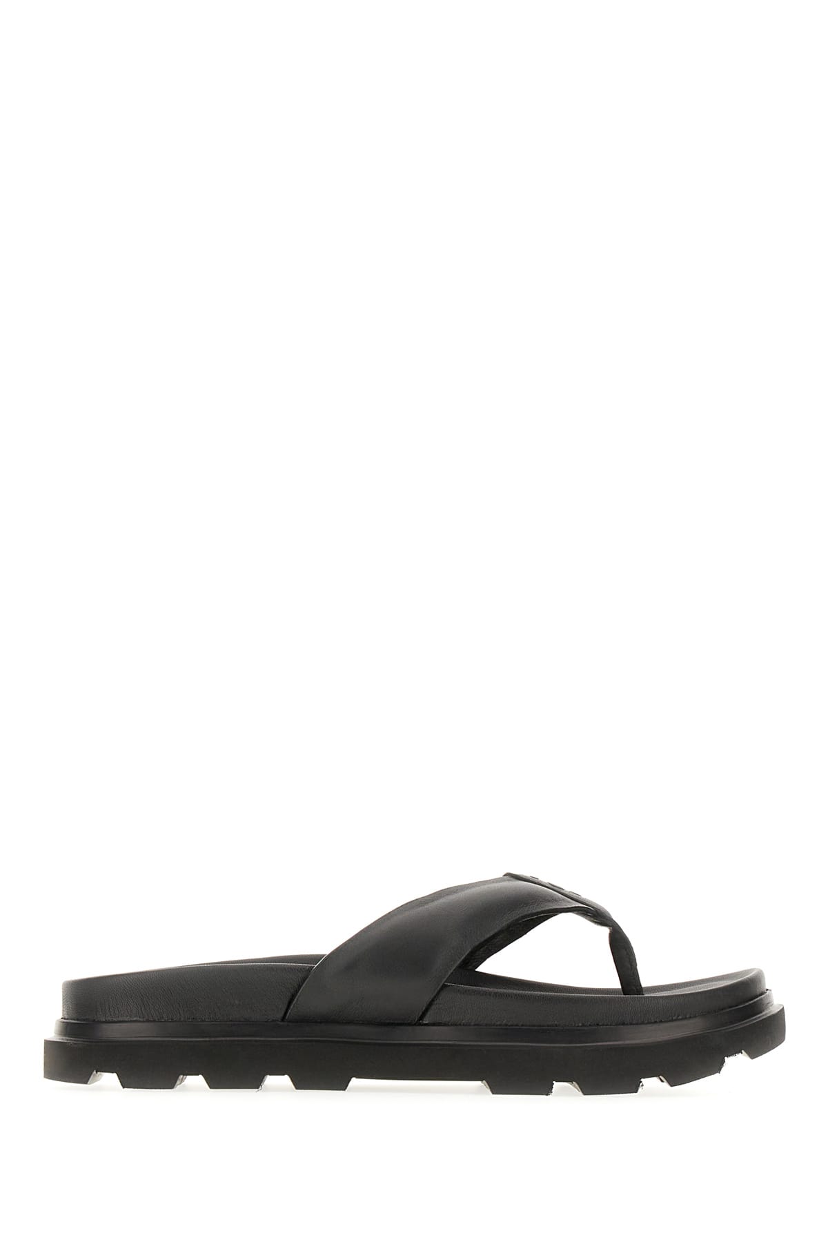 Black Rubber Capitola Thong Slippers