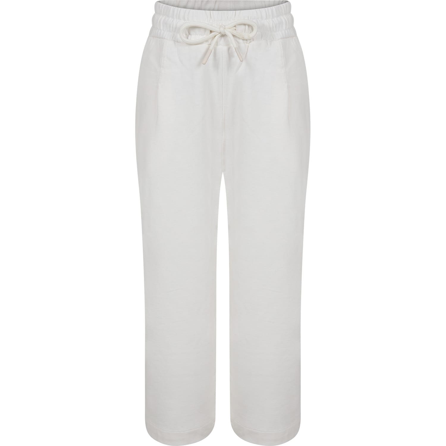 Msgm Kids' Ivory Trousers For Girl With Logo In Crema