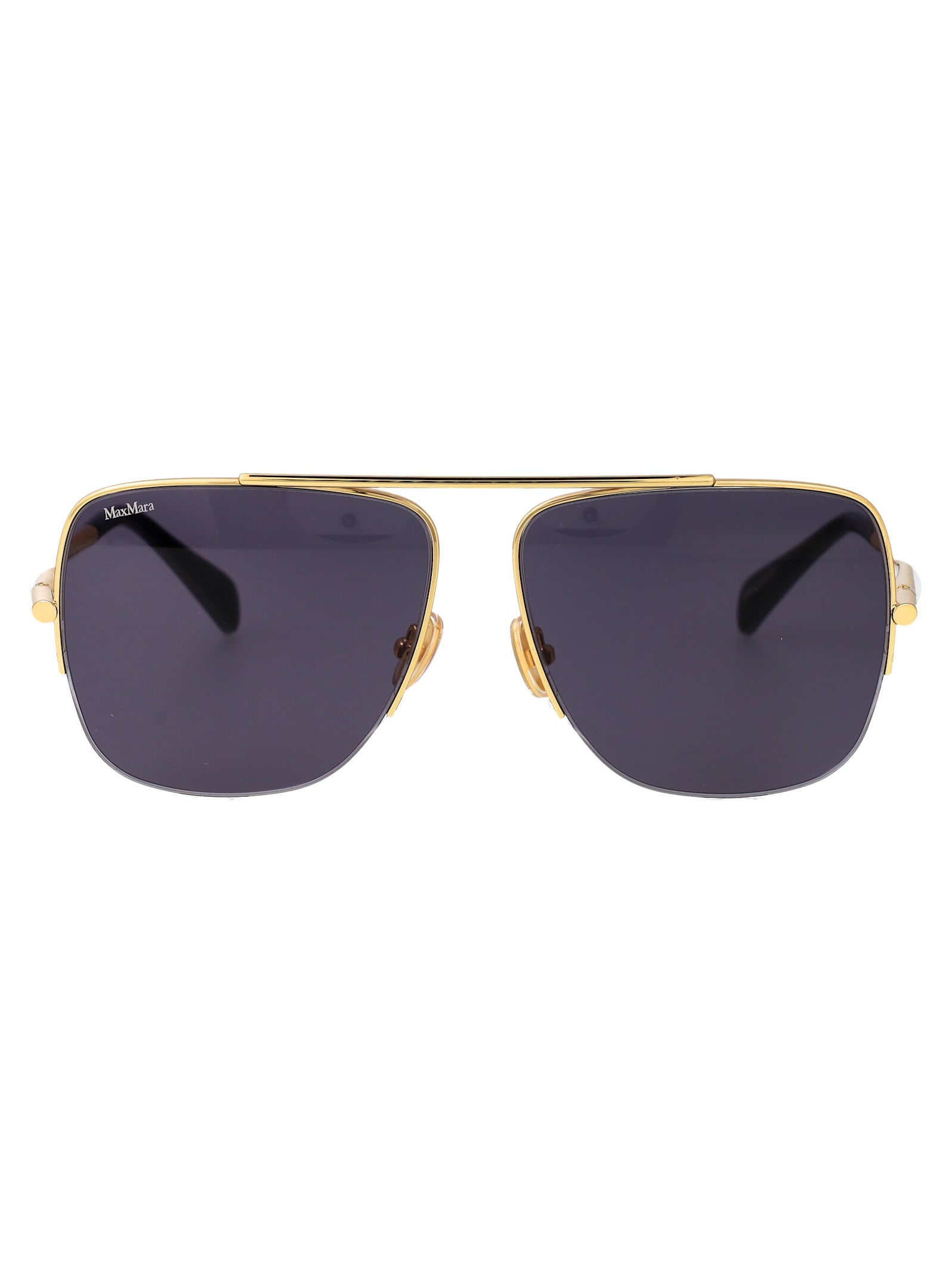 Shop Max Mara Mm0121/s Sunglasses In Gold Blue