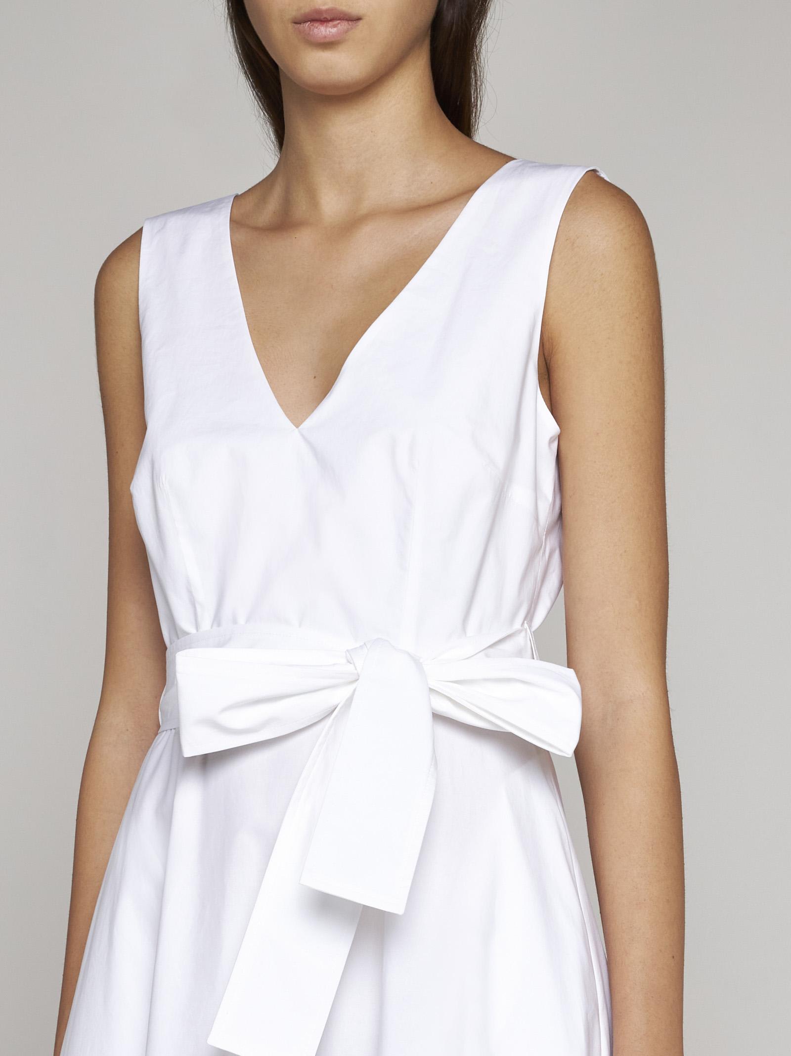 P.a.r.o.s.h V-neck Flared Maxi Dress In White